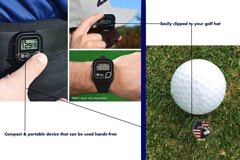 Flаѕh Dеаlѕ - 70% оƒƒ Bundle | Golf Buddy Voice 2 GolfBuddy Voice2 Easy-to-Use Talking GPS, Black + 1 Custom Ball Marker Hat Clip Set (American Eagle)