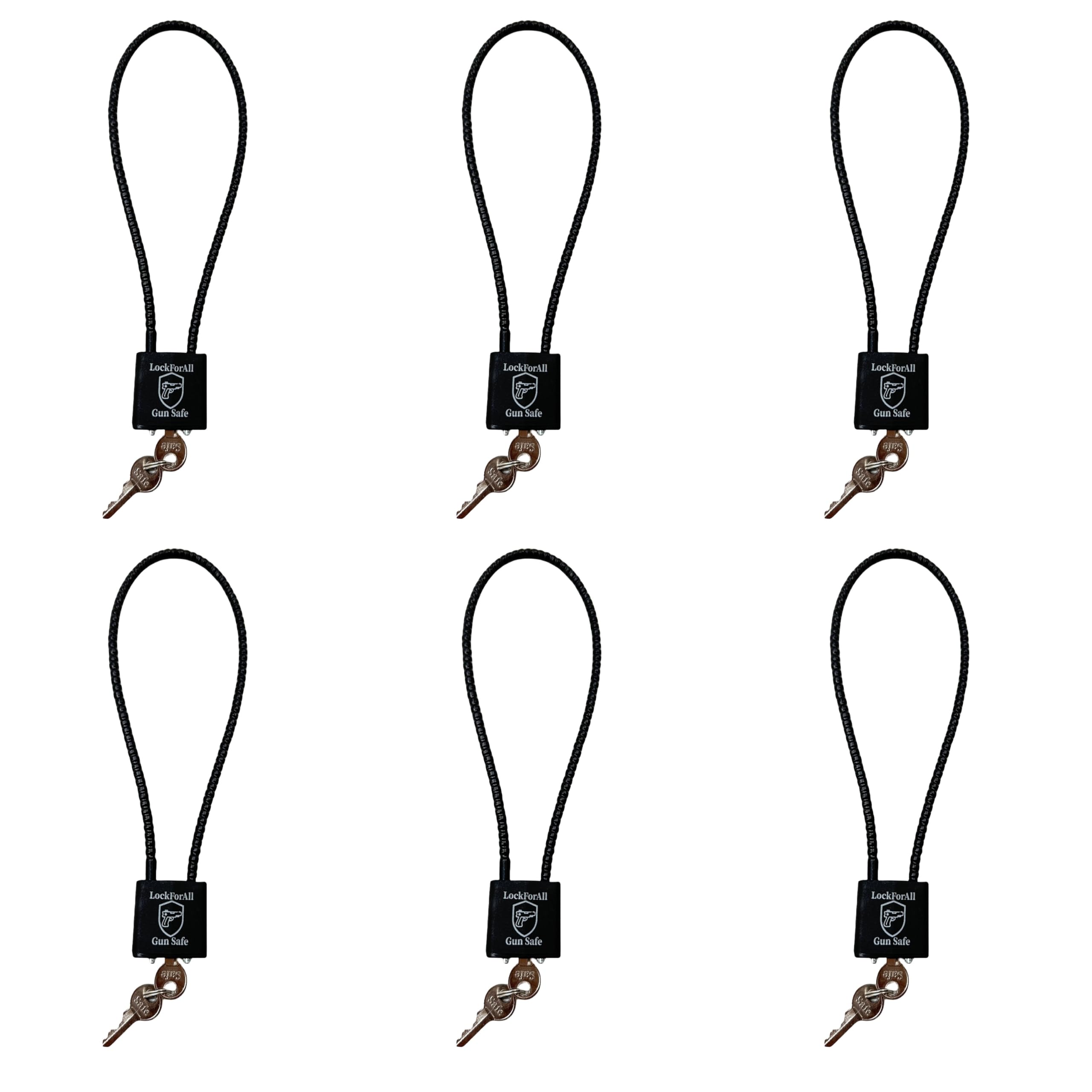 Cable Gun Locks with Keys Hunting Sports- Keyed Alike 15" Cable Gun Safe Lock CA DOJ Approved for Pistols, Handguns, Rifles, and Shotguns, Home, Storage Firearm Locking and Safety