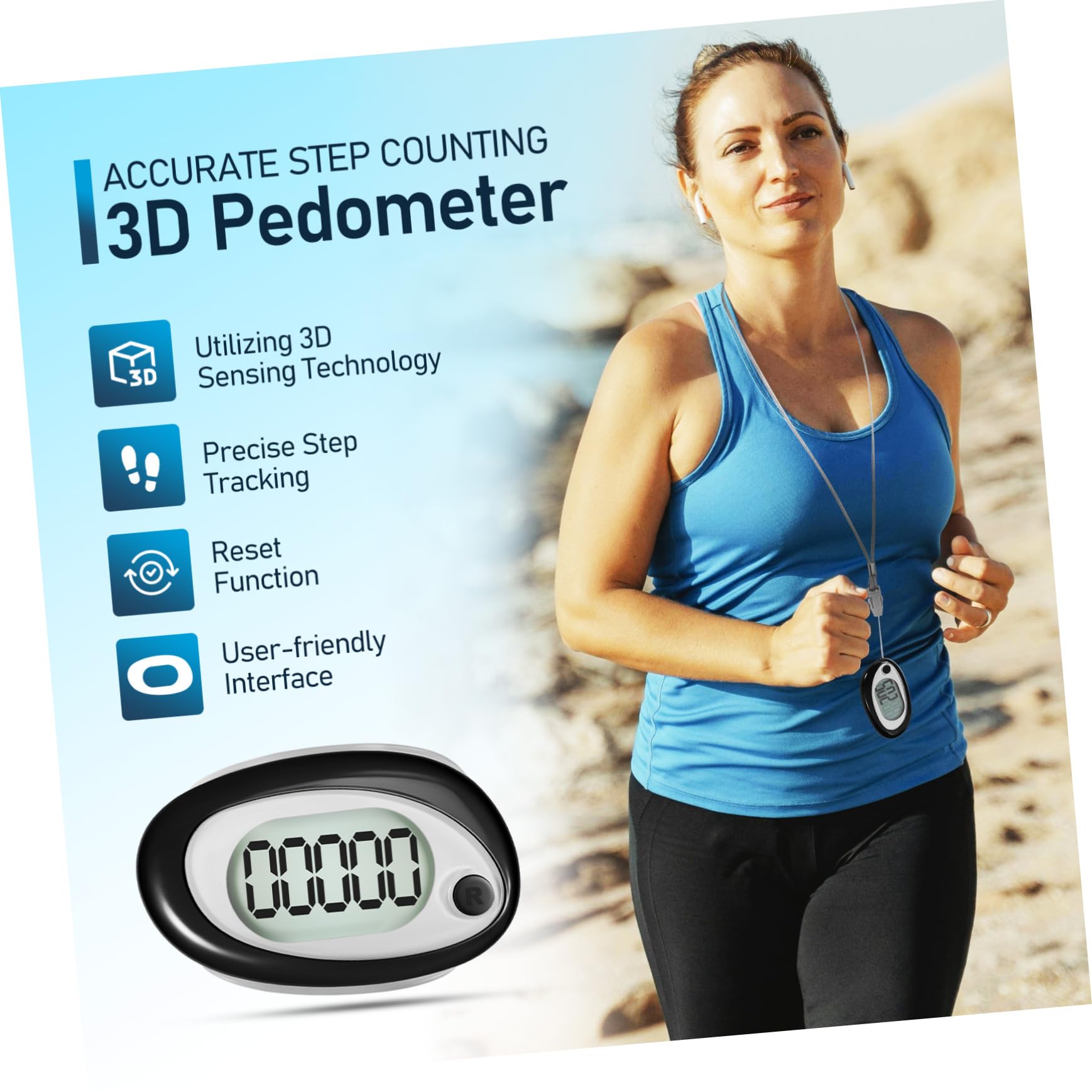 BESPORTBLE Contapassi Ambulante Pedometro Grande Schermo Contapassi Da Jogging Contapassi Contapassi Funzionante Contapassi Portatile Piccoli Contapassi Clip Contapassi Plastica