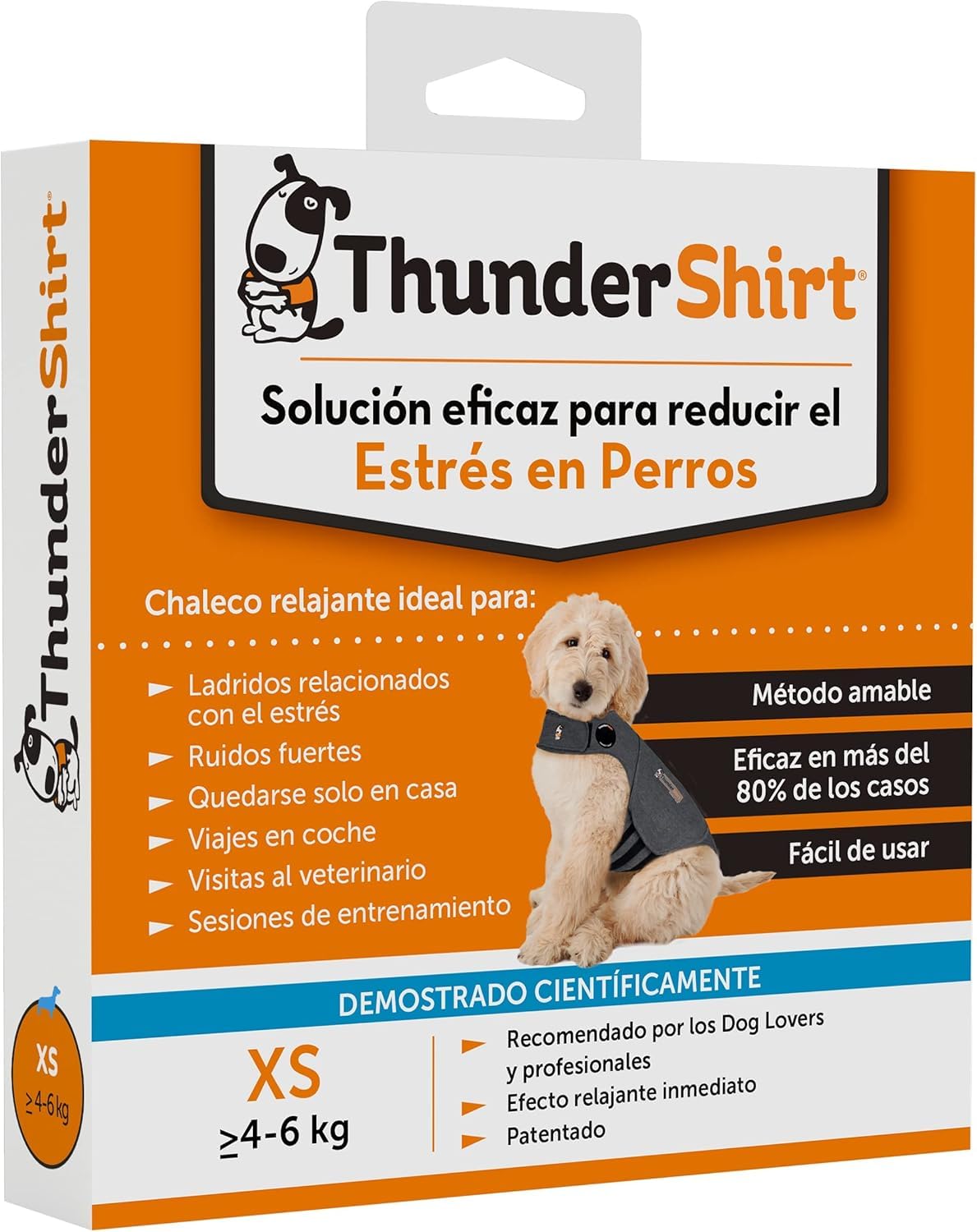 THUNDERSHIRT Pack Antiestrés para Perros XS + ADAPTIL Transport Spray 60ml - Chaleco Relajante + Spray Antiestrés - Ideal para Ansiedad por Separación, Miedo a los Ruidos, Tormentas y Viajes