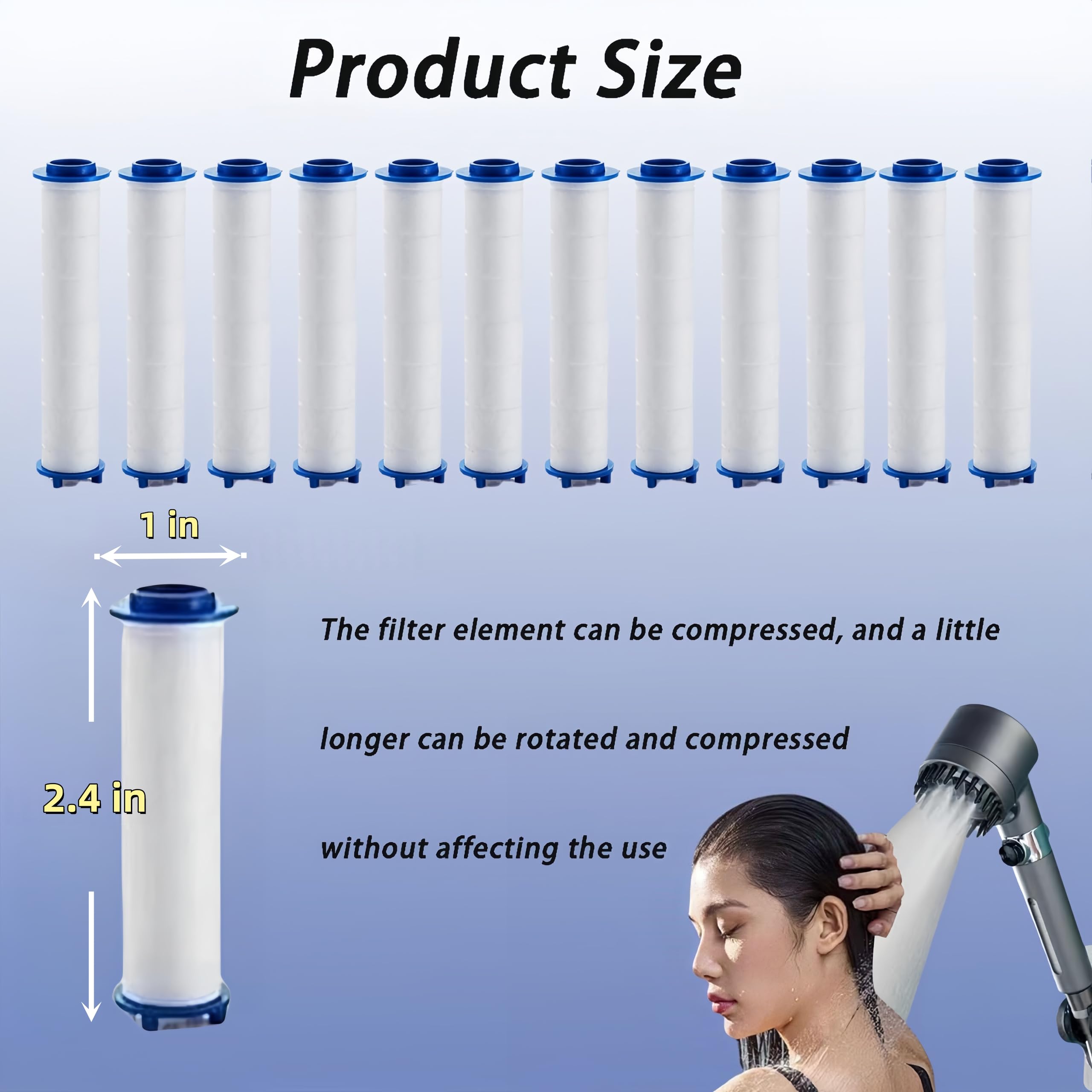 10 Pcs Ion Drops Shower Head Filters, Showerhead Filter, Shower Head with Handheld, Turbo Showerhead, Iondrops Filtered Shower head Filters