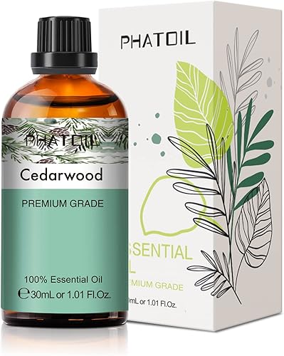 PHATOIL Aceite esencial de madera de cedro, aceites esenciales puros de aromaterapia para difusor, humidificador, relajación, aceites perfumados
