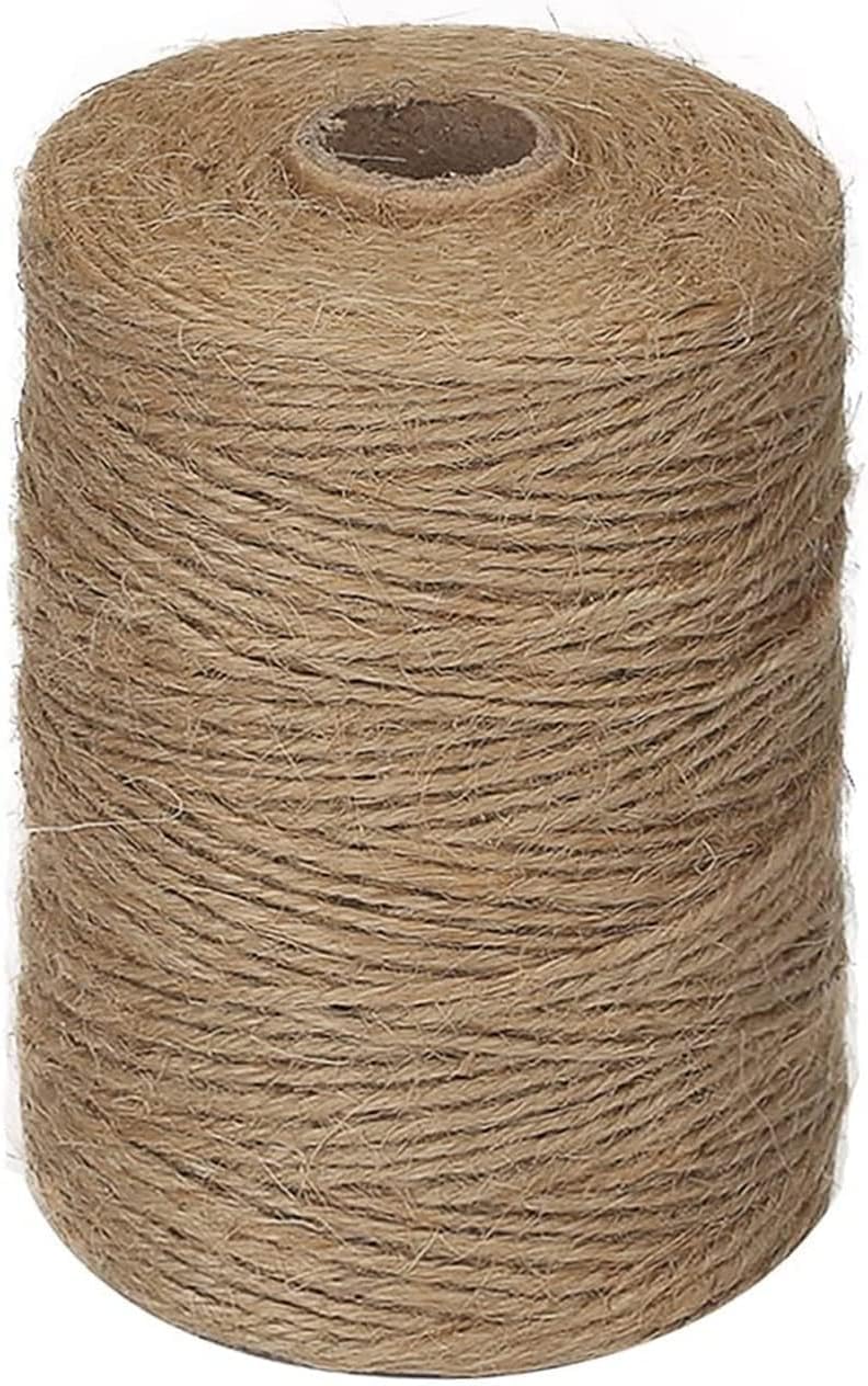 McMola Jute Twine, 650 Feet Natural Thick Jute String 3Ply Jute Rope For Floristry, Gifts, Diy Arts&Crafts, Decoration, Bundling, Garden And Recycling (Brown,2Mm,200M)