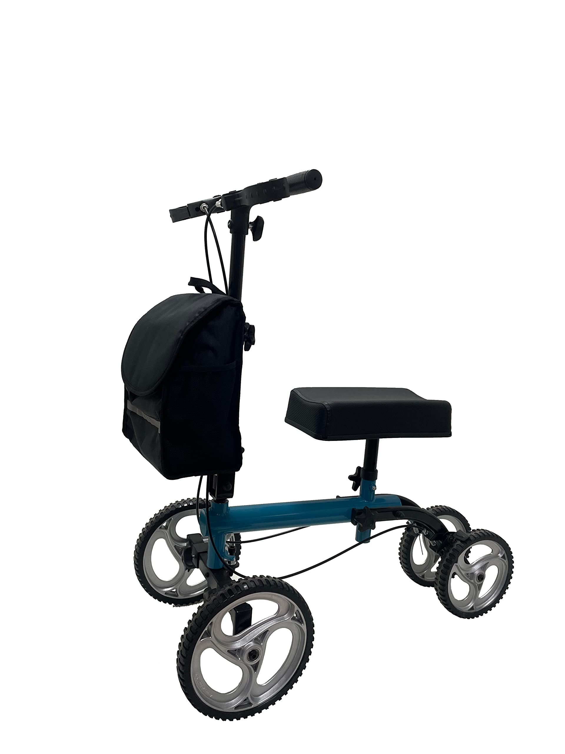 PANLOVA Adjustable Medical Folding Steerable Leg Knee Walker Scooter with Basket, Off Road Wheels -9258
