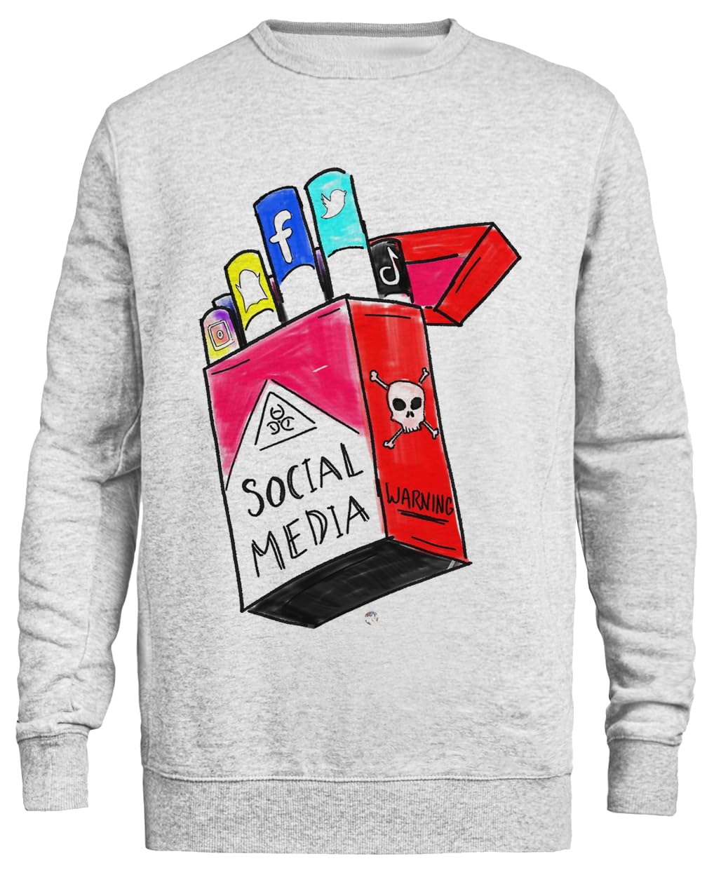 Social Media Pack Graues Unisex-Sweatshirt Mit Umweltfreundlichem Rundhalsausschnitt