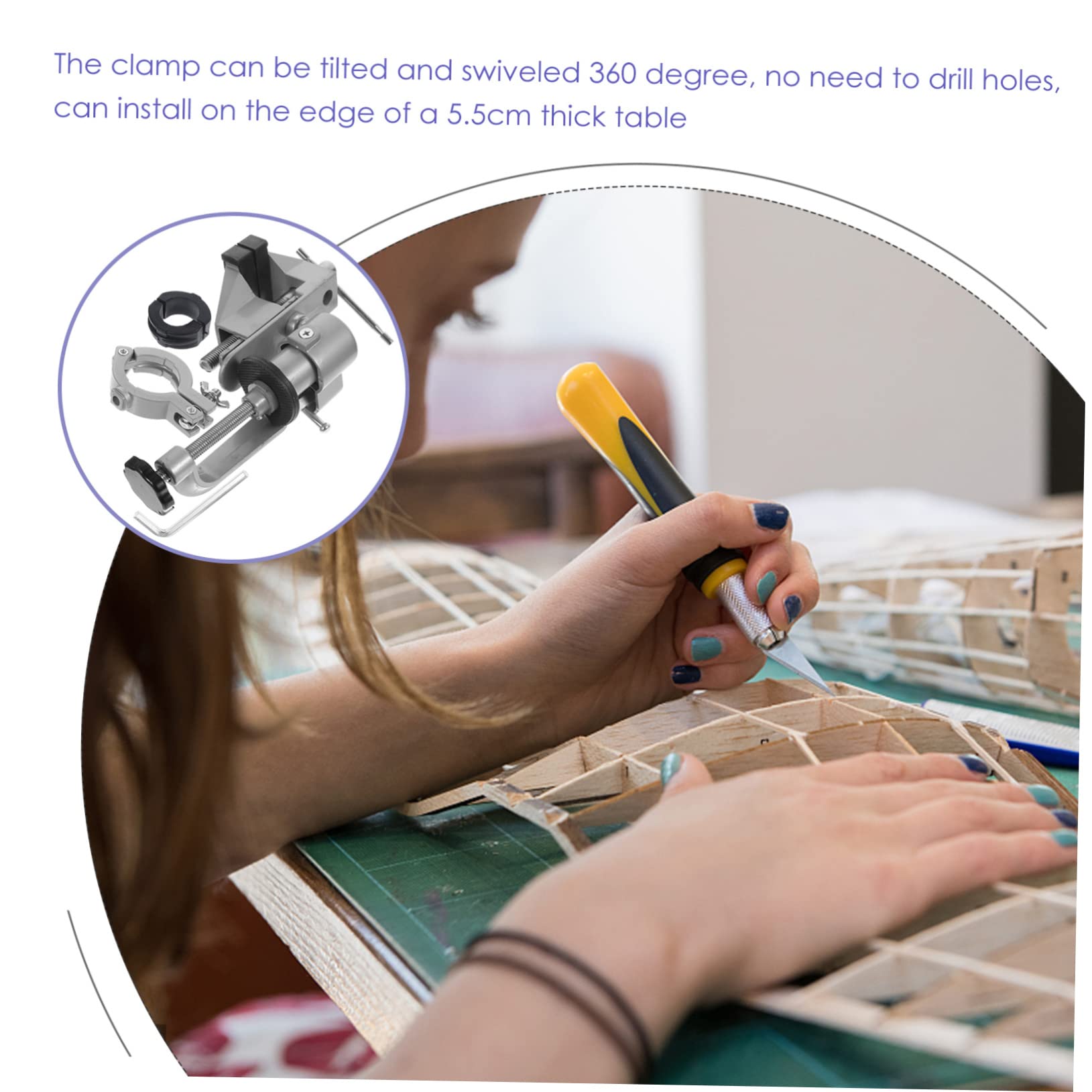 HOLIDYOYO Portable Woodworking Vise Mini Vise for Bench Electric Drill Compatible