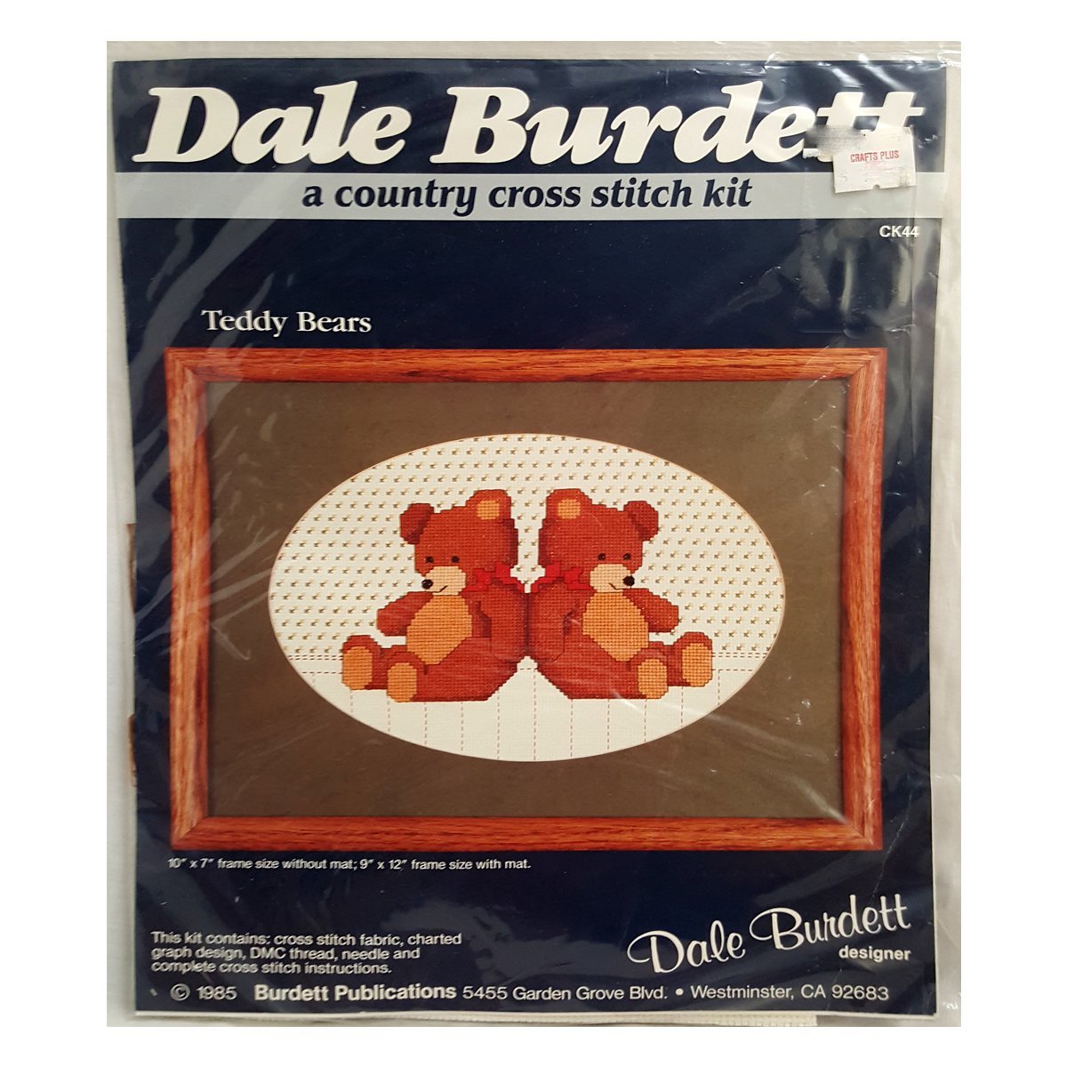 Dale Burdett Vintage 1985 Teddy Bears Counted Cross Stitch Kit No. CK44