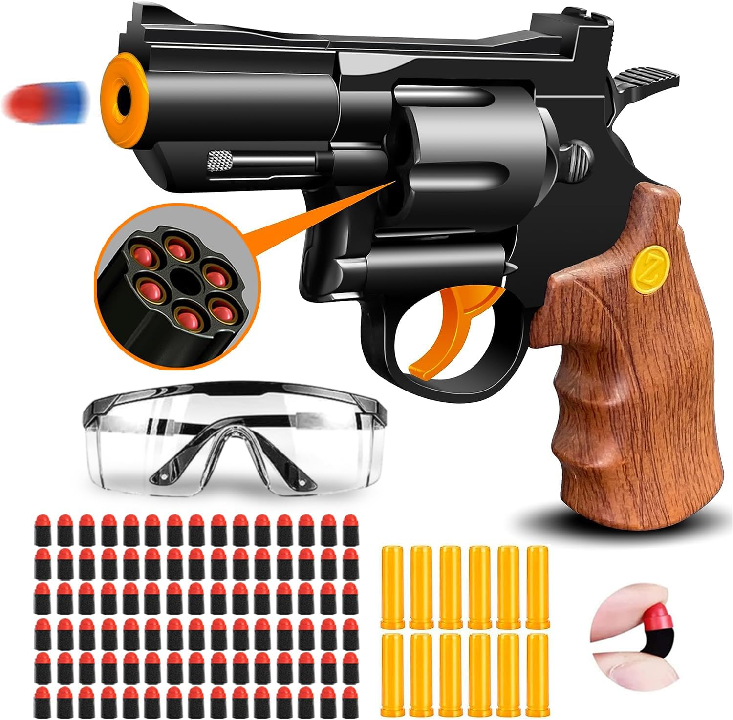 Amazon.com: Shell Ejecting Toy Gun Soft Bullet Toy Revolver Gun Foam ...