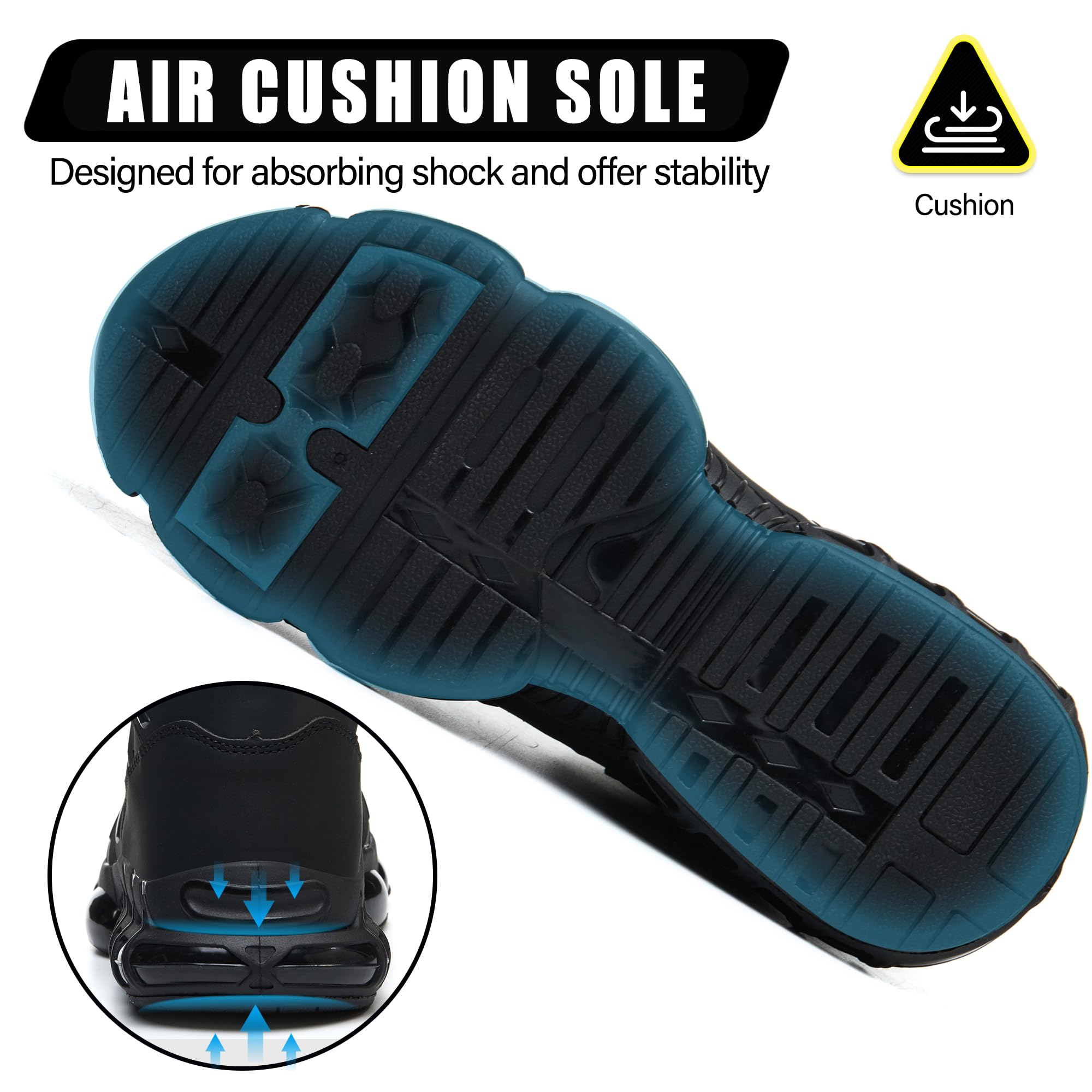 Botas de seguridad para hombre y mujer, con puntera de acero, ligeras, de seguridad, con amortiguación de aire, para el trabajo