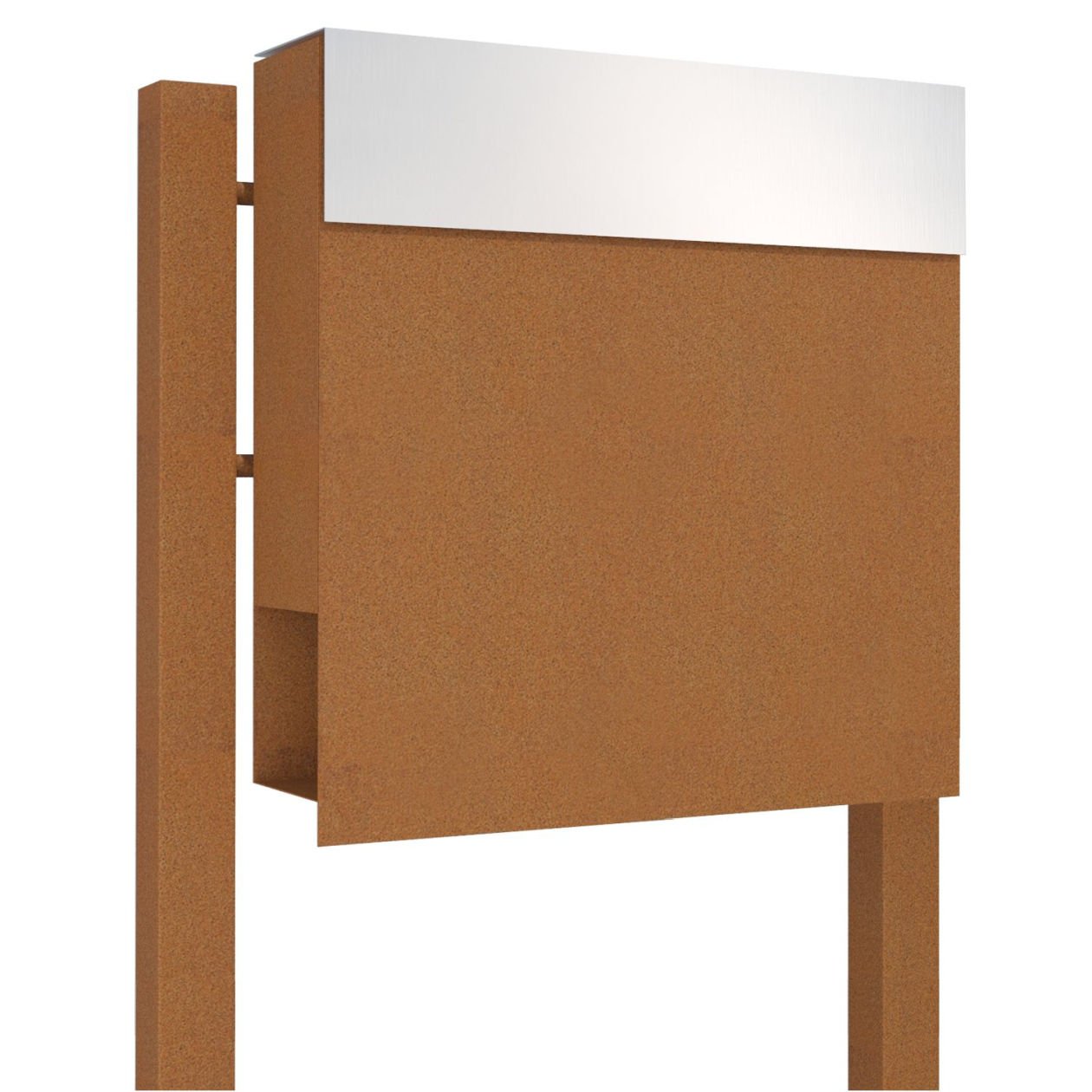 Supporto Buca Lettere Casella Postale con Scomparto per Giornali, Design Cassetta Manhattan Stand RuggineAcciaio Inossidabile – bravios