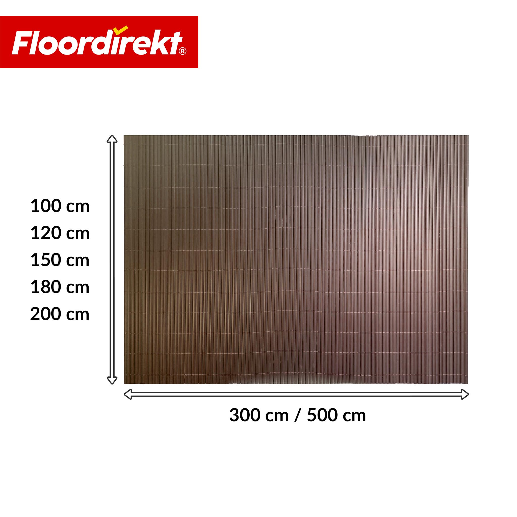 Floordirekt | Recinzione in PVC, paravento per privacy da giardino, piscine, balcone, terrazza, decorativo in PVC, resistente ai raggi UV, intemperie, antivento, 200 x 300 cm - Marrone