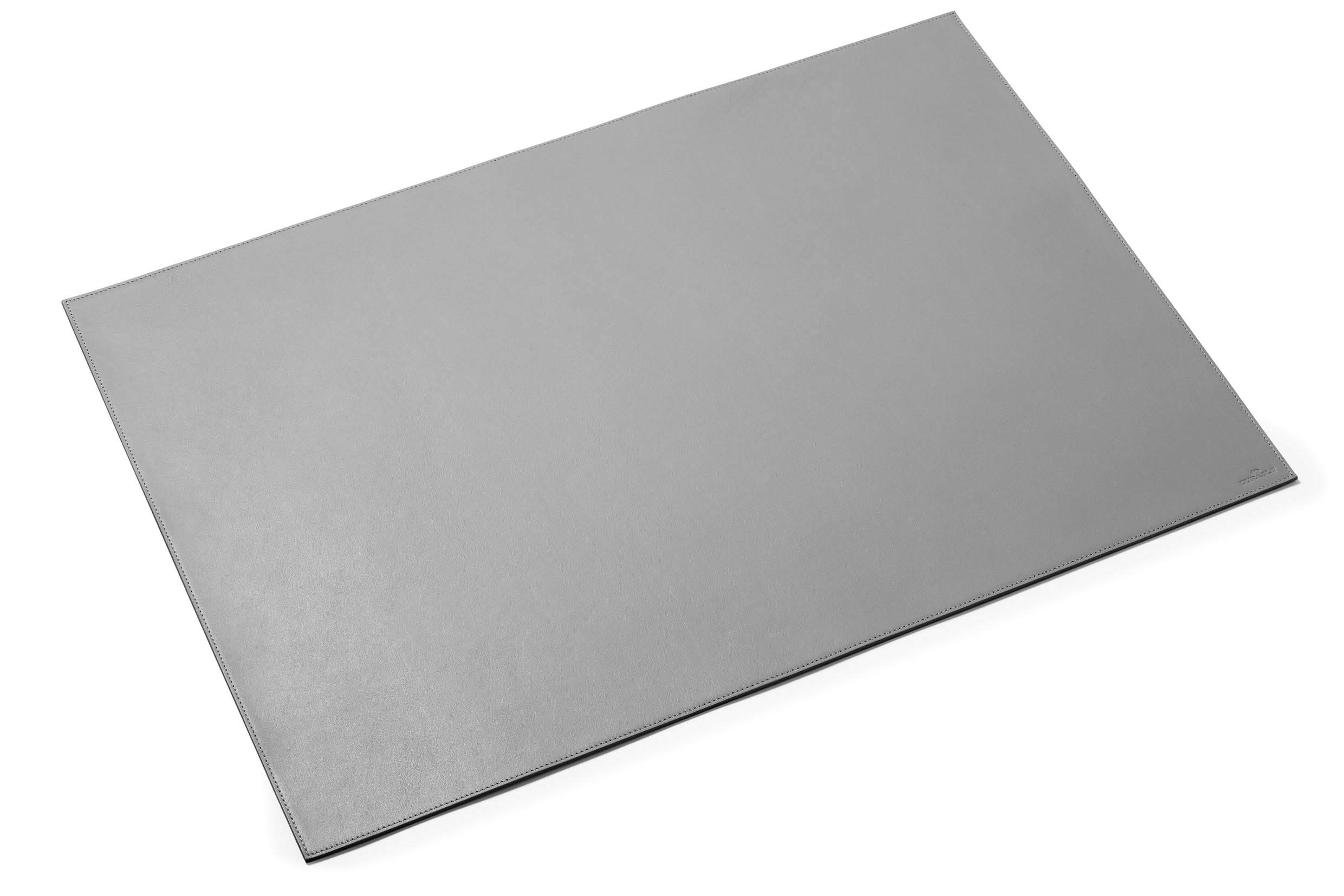 Durable Schreibunterlage aus hochwertigem, soften Leder, 650 x 450 mm, rutschfest, Made in Germany, grau, 730510