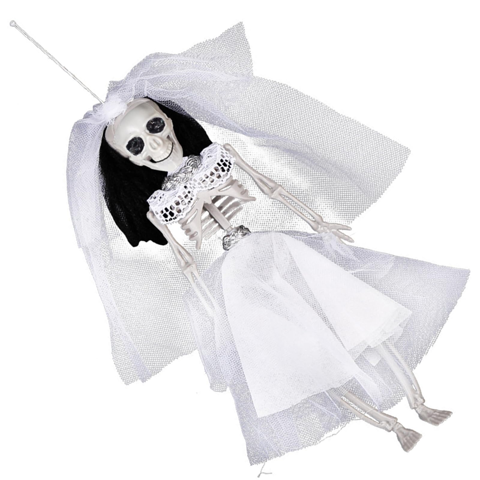 Realistic Posable Skeleton Halloween Decoration with Movable Joints Horror Themed Hangable Ornament