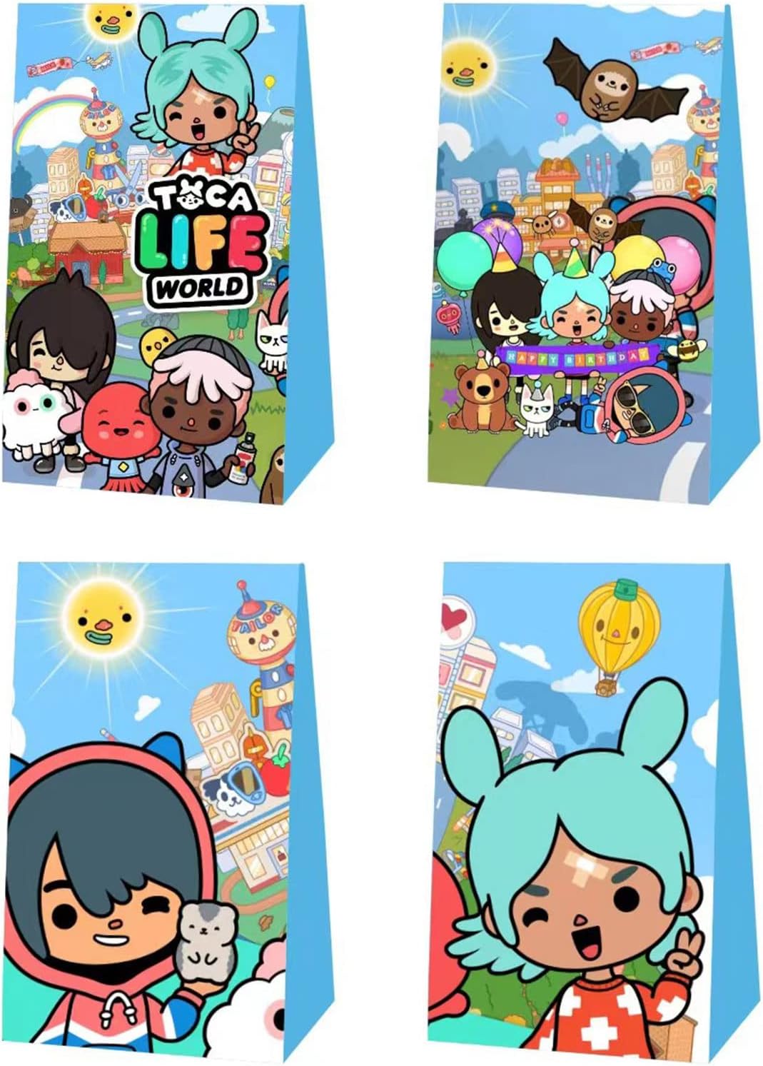 12 Pcs The T-oca L-ife Party Bags - Candy & Treat Bags for T-oca L-ife Birthday Party Supplies