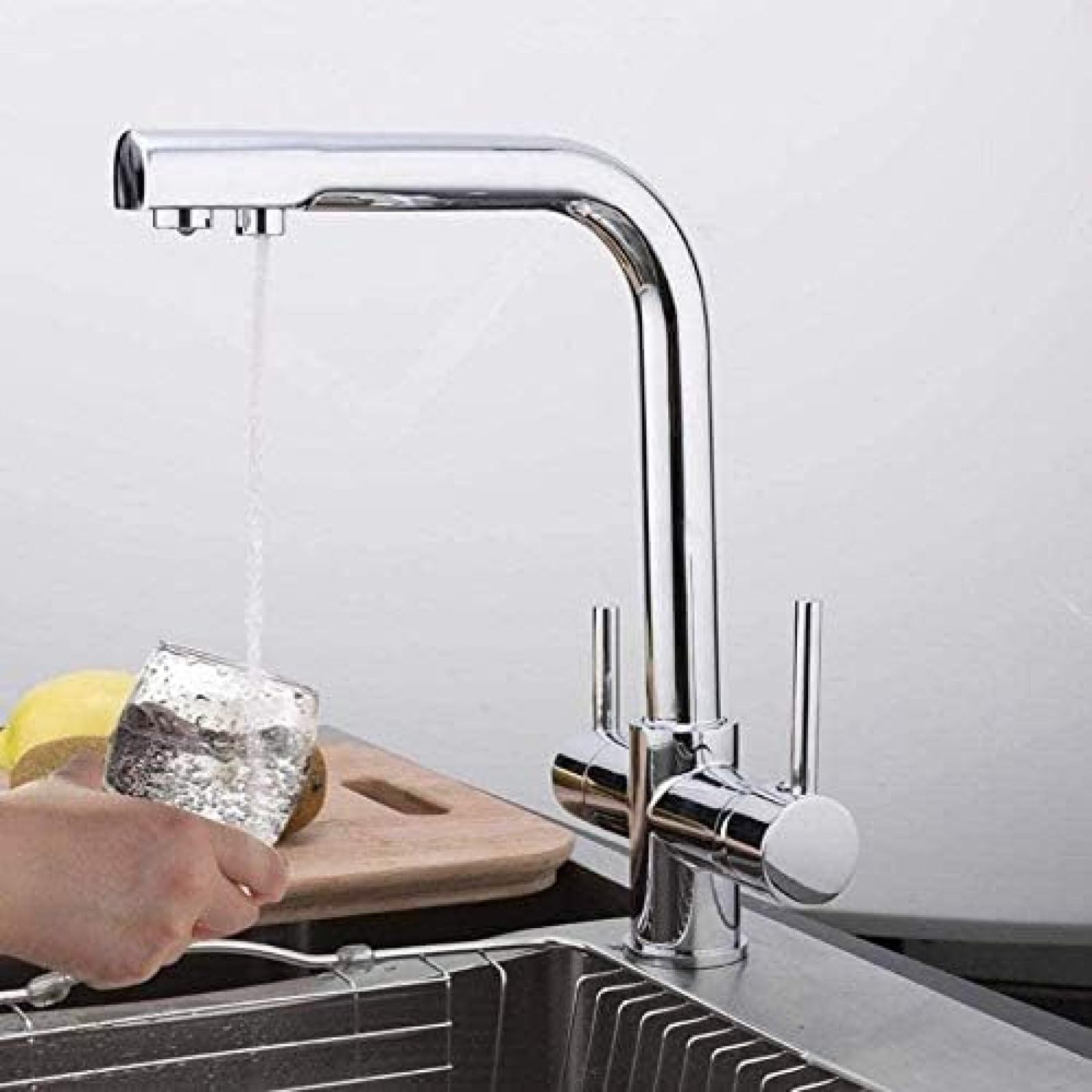 Faucet Kitchen Water Filter Tap Sink Mixer Crane with Filtered Brass