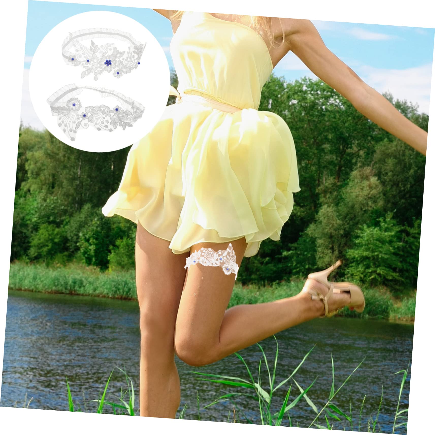 PACKOVE 4sätze Braut-Strumpfband Mit Blumen Und Spitzen-Design Elastisch Und Hautfreundlich Perfektes Hochzeitsaccessoire Regulärer Für Jede Braut