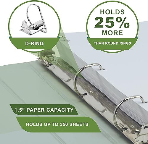 Vista 21 de Samsill - Carpeta de anillos redondos de 3 pulgadas, respetuosa con el medio ambiente, con certificado USDA Biobased, colección de moda, paquete