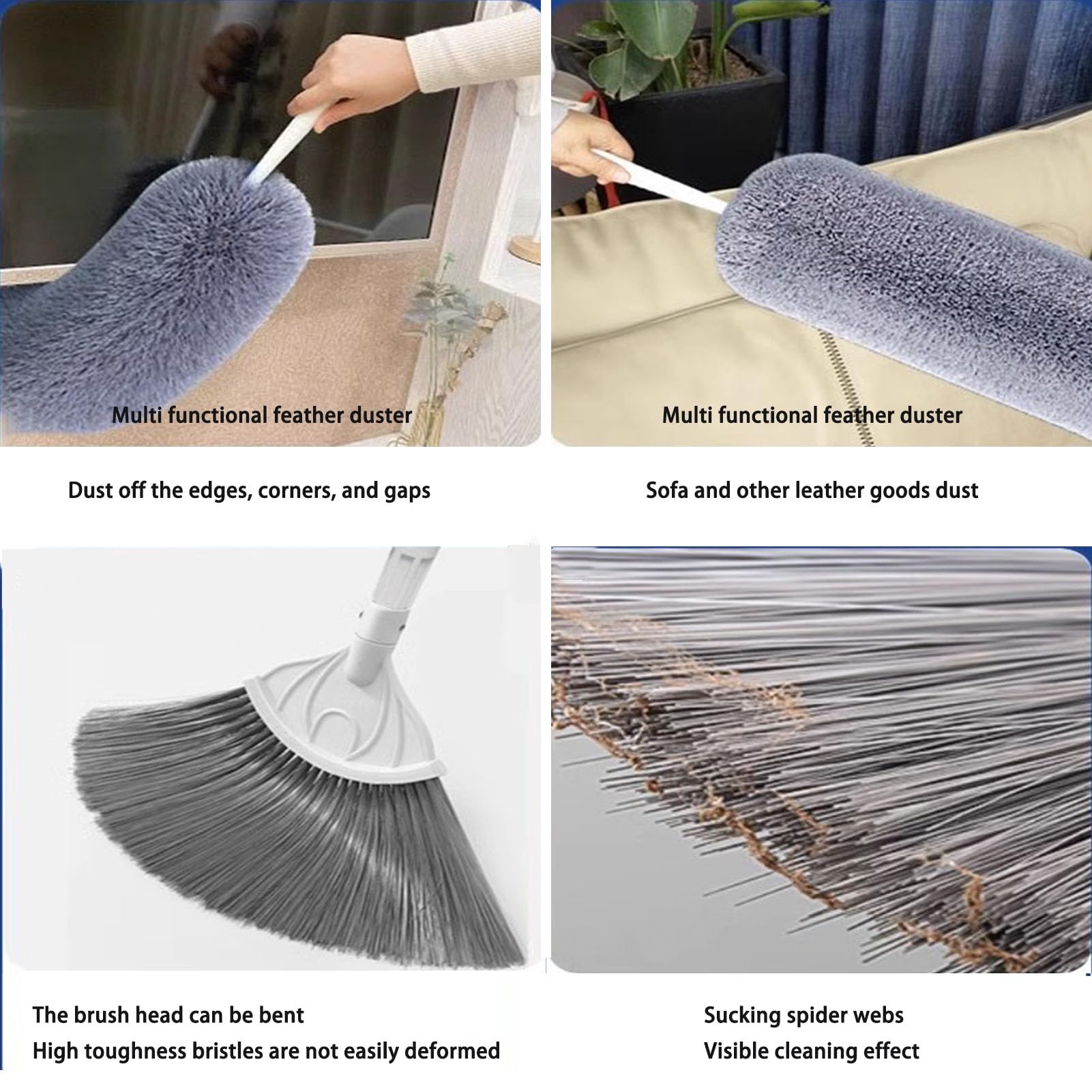 Fregona Suelos Antideslizantes Conjunto,Mopa Microfibra para Limpiar Suelos de Madera,Laminados y Baldosas,Paredes,Ventanas,Techo,D,501cm