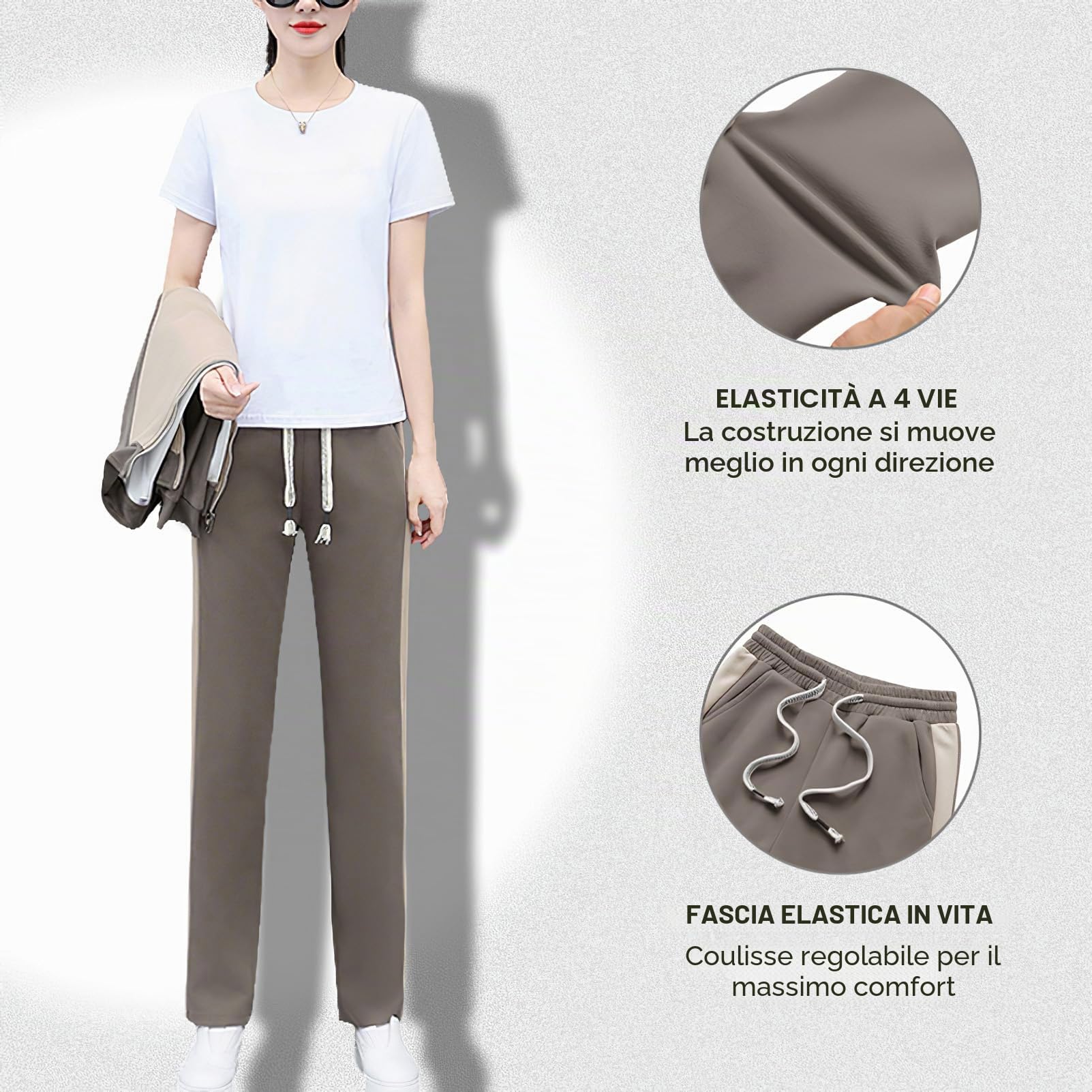 amropi Donna Tuta da Vello Foderato Giacca con Cappuccio e Jogging Pantaloni Inverno Caldo Sportivo Completo