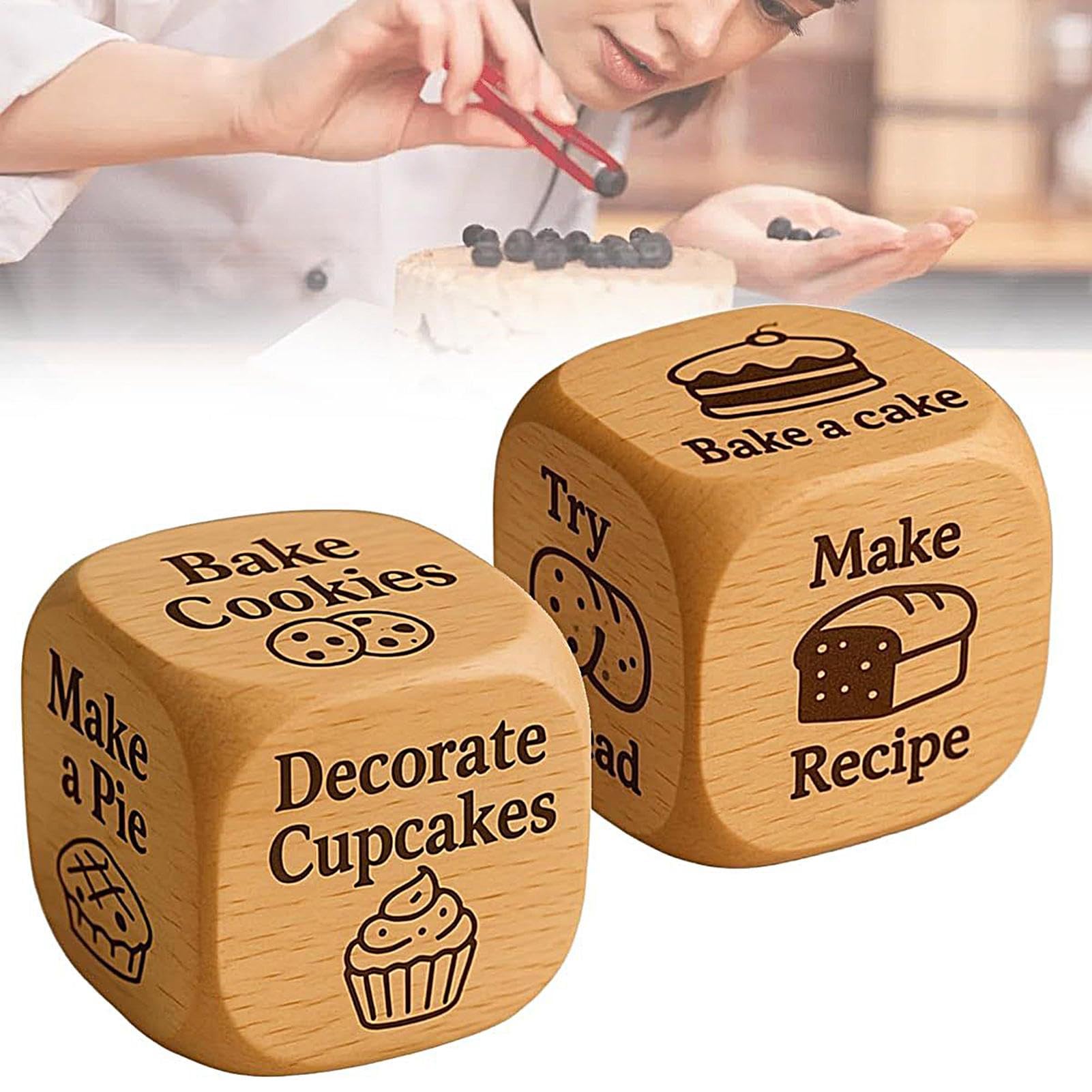 Divertente Ditale per pasticceria, accessorio divertente in legno | con incisione a 6 facce, divertente per cucina, per coppie adulti, , serate di compleanno