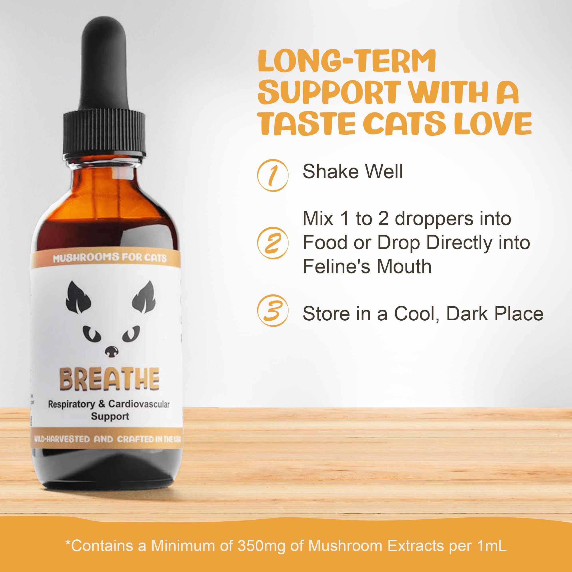 MycoCat Breathe, Cat Respiratory Support, Mushroom & Ashwagandha Drops, 2oz — Amazon image 6