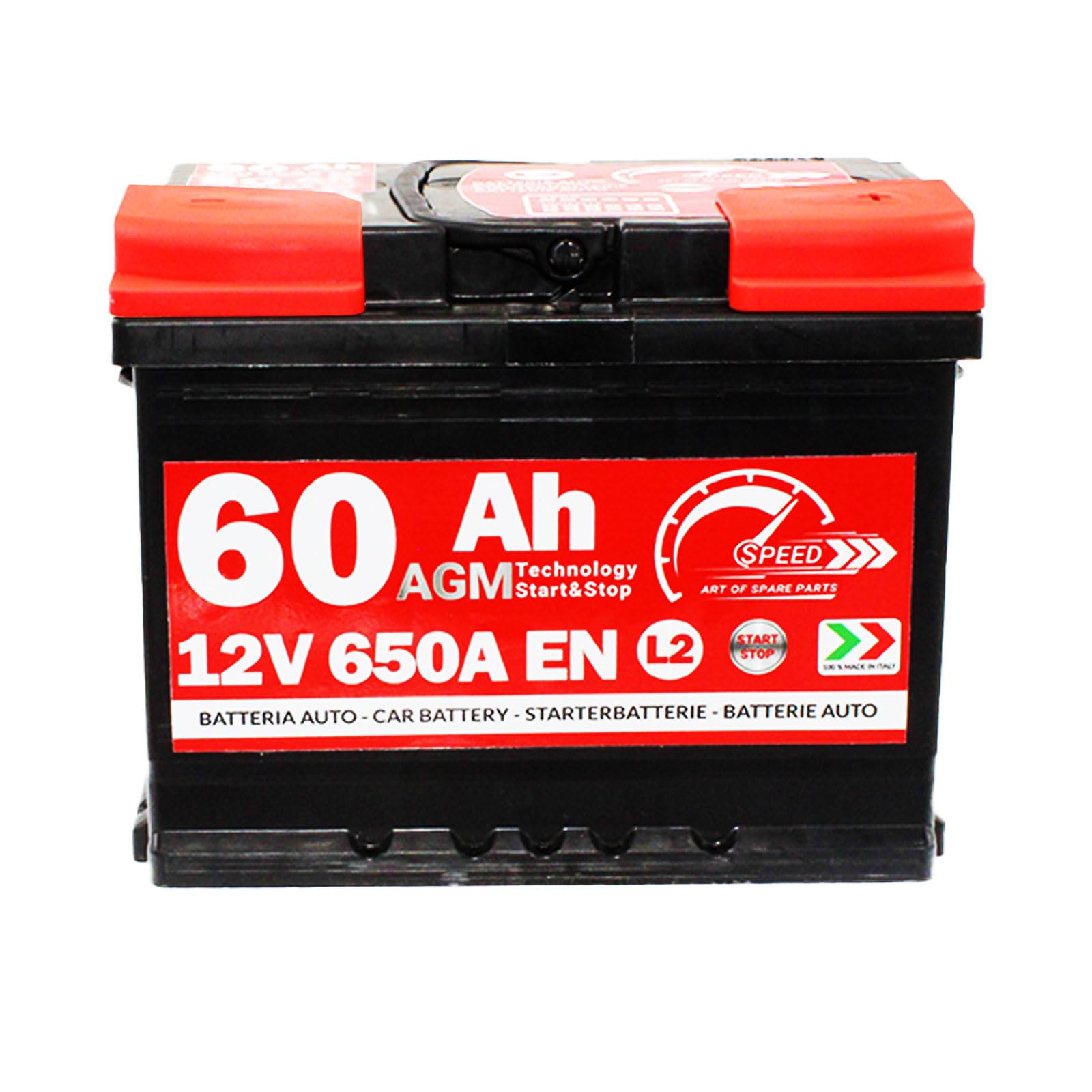 Batteria Auto Speed L2 60Ah AGM 650A 12v START&STOP