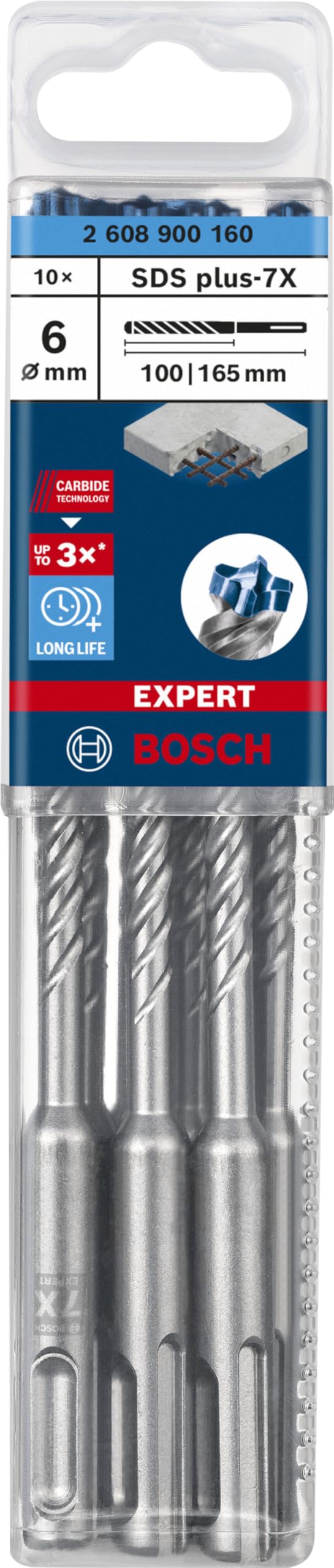 Bosch 10x Broca para martillo EXPERT SDS plus-7X