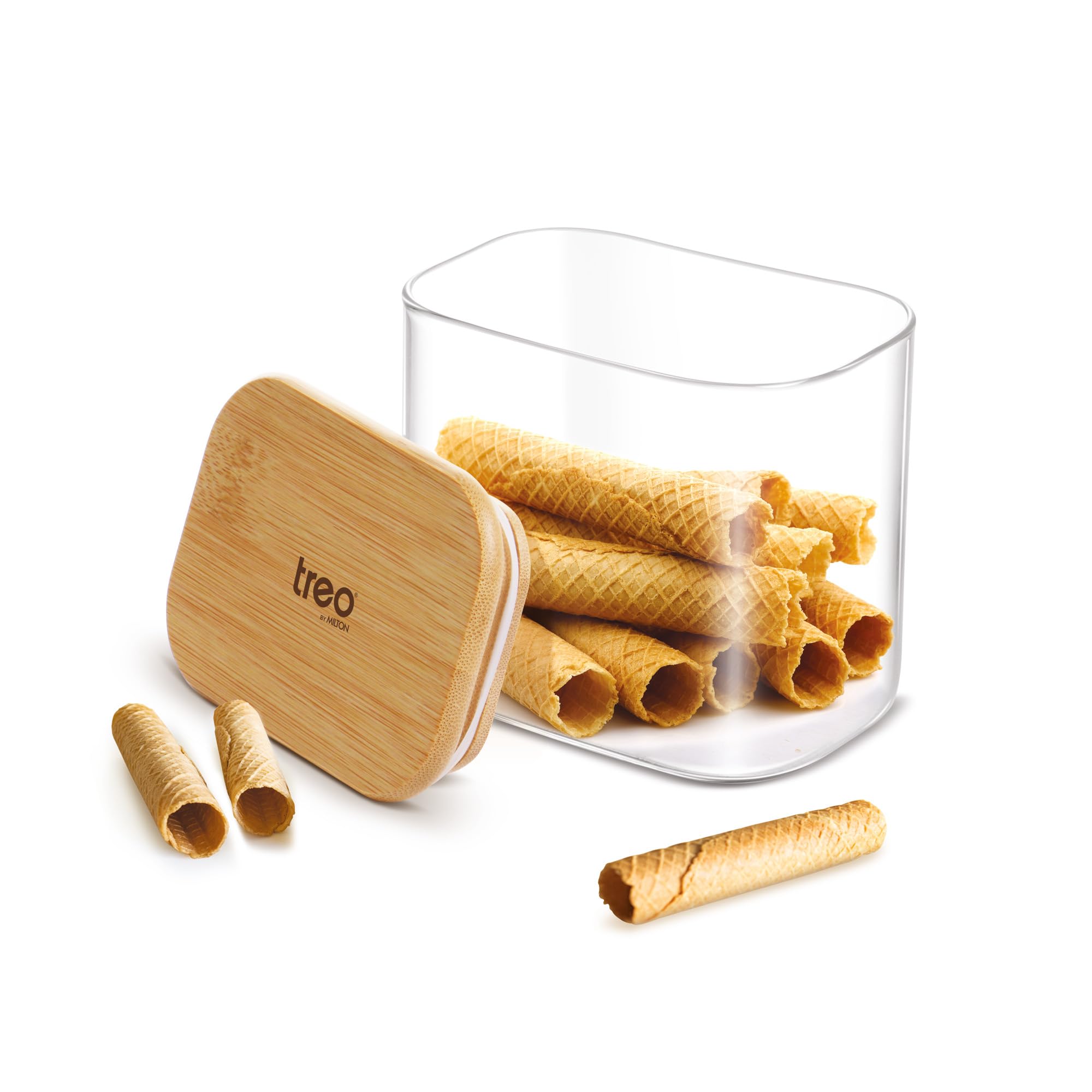 Treo By Milton Recto Jar with Wooden lid, 800 ml, Transparent |Microwave Safe |Refrigerator Safe |Food Storage Container | Snacks, Cookies, Dry Fruits, Spices, Pickles (B0CMTD3MB9) Amazon Price History, Amazon Price Tracker