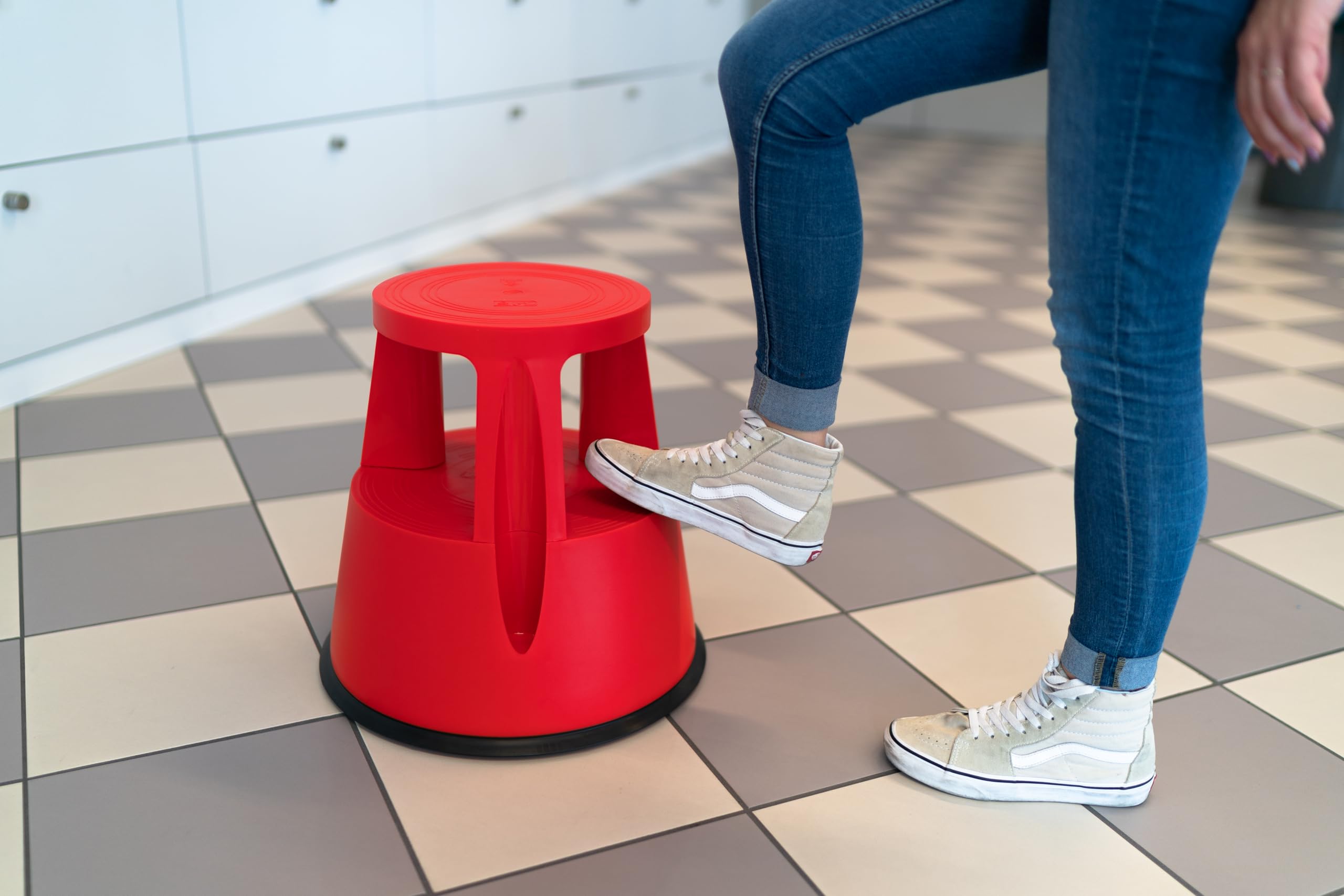 GIERRE Sgabello ROLLINGSTEP, tondo, con rotelle, in plastica