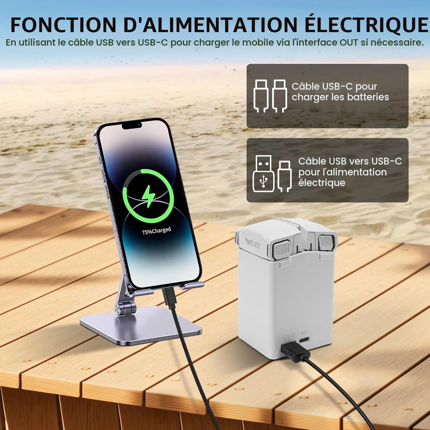 FPVtosky Chargeur de batterie professionnel pour DJI Mini 3/4 Pro Series Battery,Kit de charge rapide pour accessoires DJI avec adaptateur 65W, Chargeur rapide, Chargement rapide simultané de deux bat