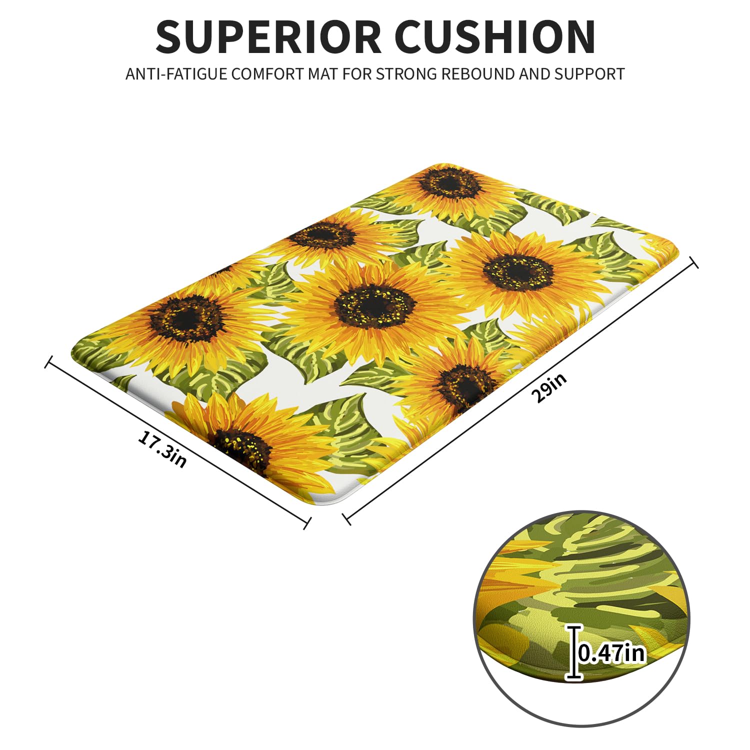 Amazon.com: FYATHM Kitchen Mats Sunflower Kitchen mats for Floor