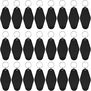 Framendino, 24 Pack Motel Keychain Blanks Vintage Motel Keychains Sublimation Blank Keychain for Vinyl DIY Crafting Keychain