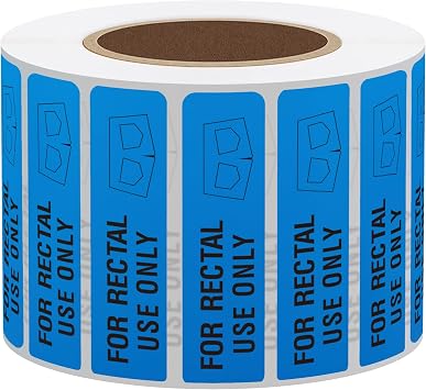 Hybsk 500pcs for Rectal Use Only Stickers 1.5 x 0.47 Stickers with Permanent Adhesive Funny Labels for April Fools' Day (Blue)