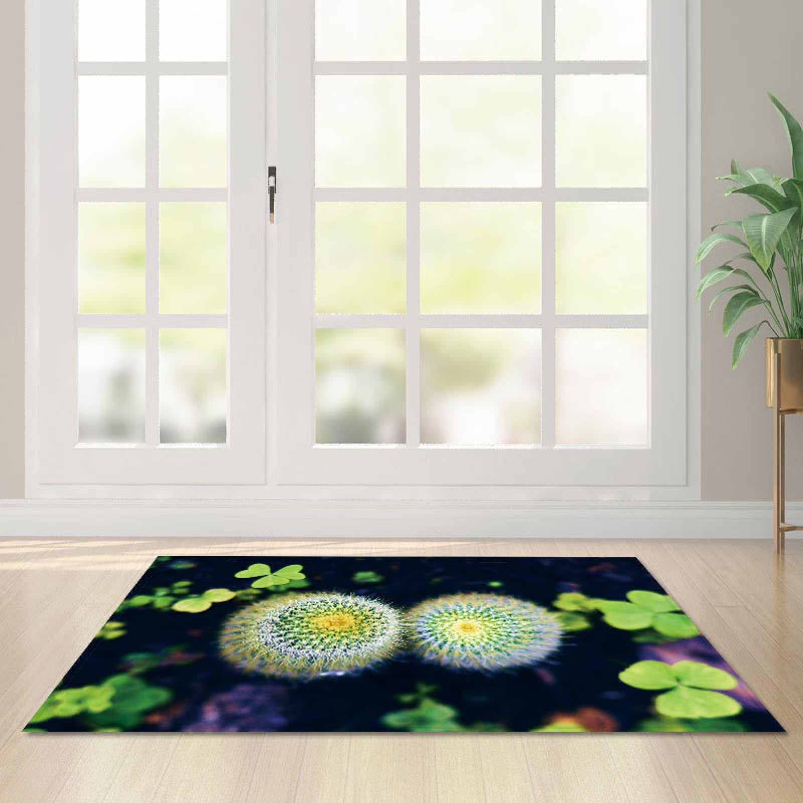 Tapis de salon abstrait en polyester lavable style contemporain