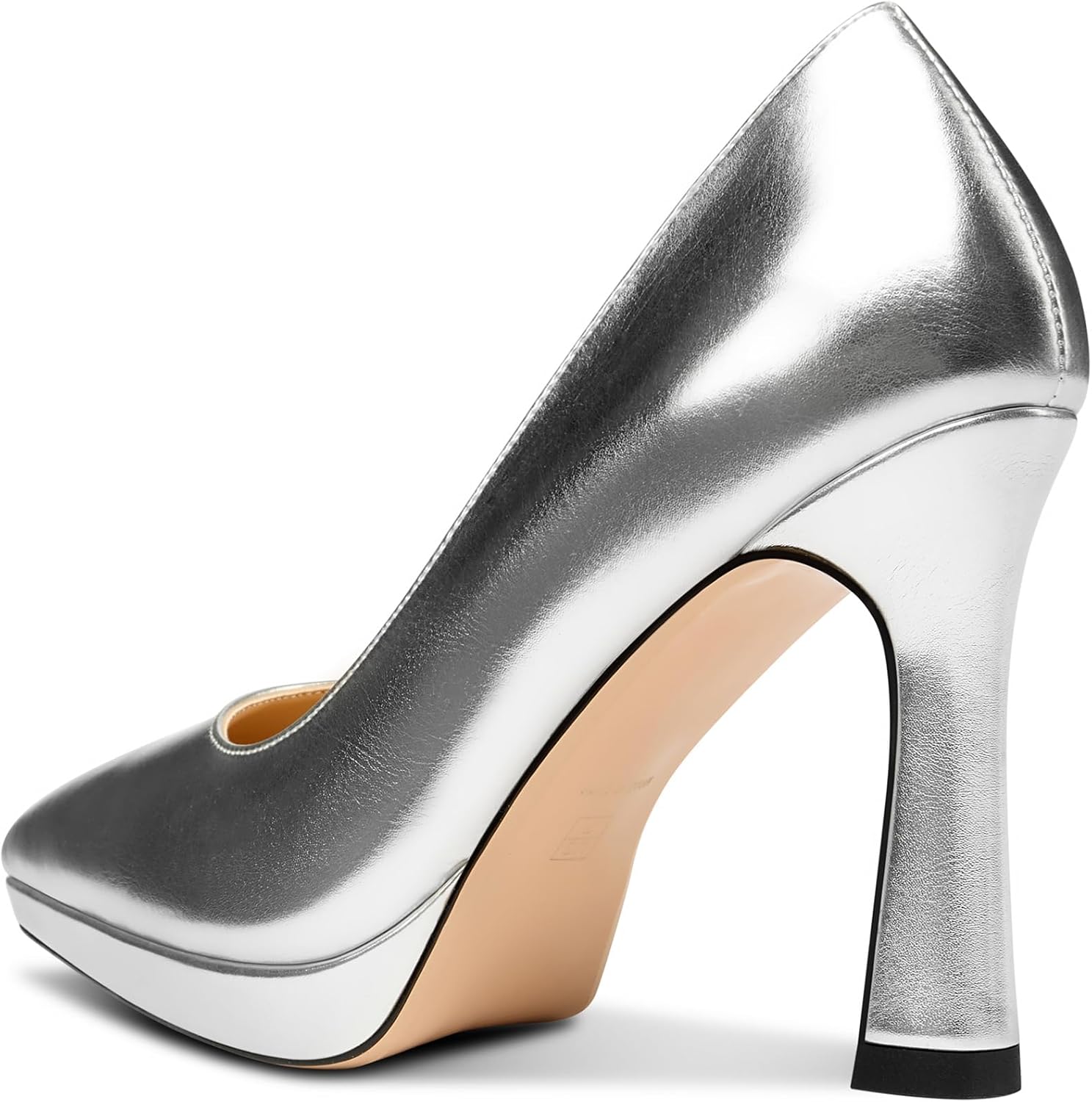 Saekcted Women High Stiletto Platform Heel Pointed Toe Pumps Slip-on Wedding Office 3.9 Inches Heels Shoes - Image 4
