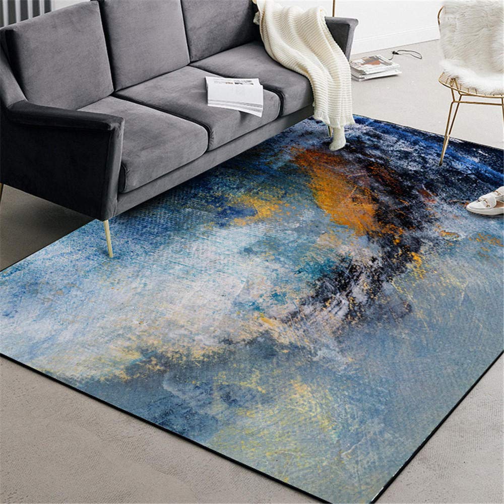 Tapis de cuisine jaune bleu noir durable 40x120cm pour sol de maison
