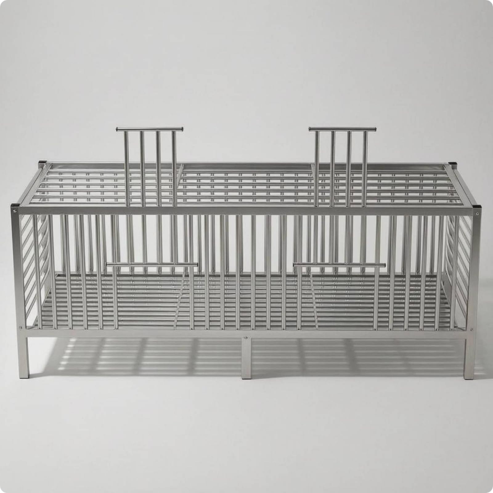 Baoblaze Jaula para Aves Jaula Metálica para Aves Corral para Aves Jaula para Animales Jaula para Gallinas Acero Inoxidable Suelo, 70 50 60cm, Modelo Estándar