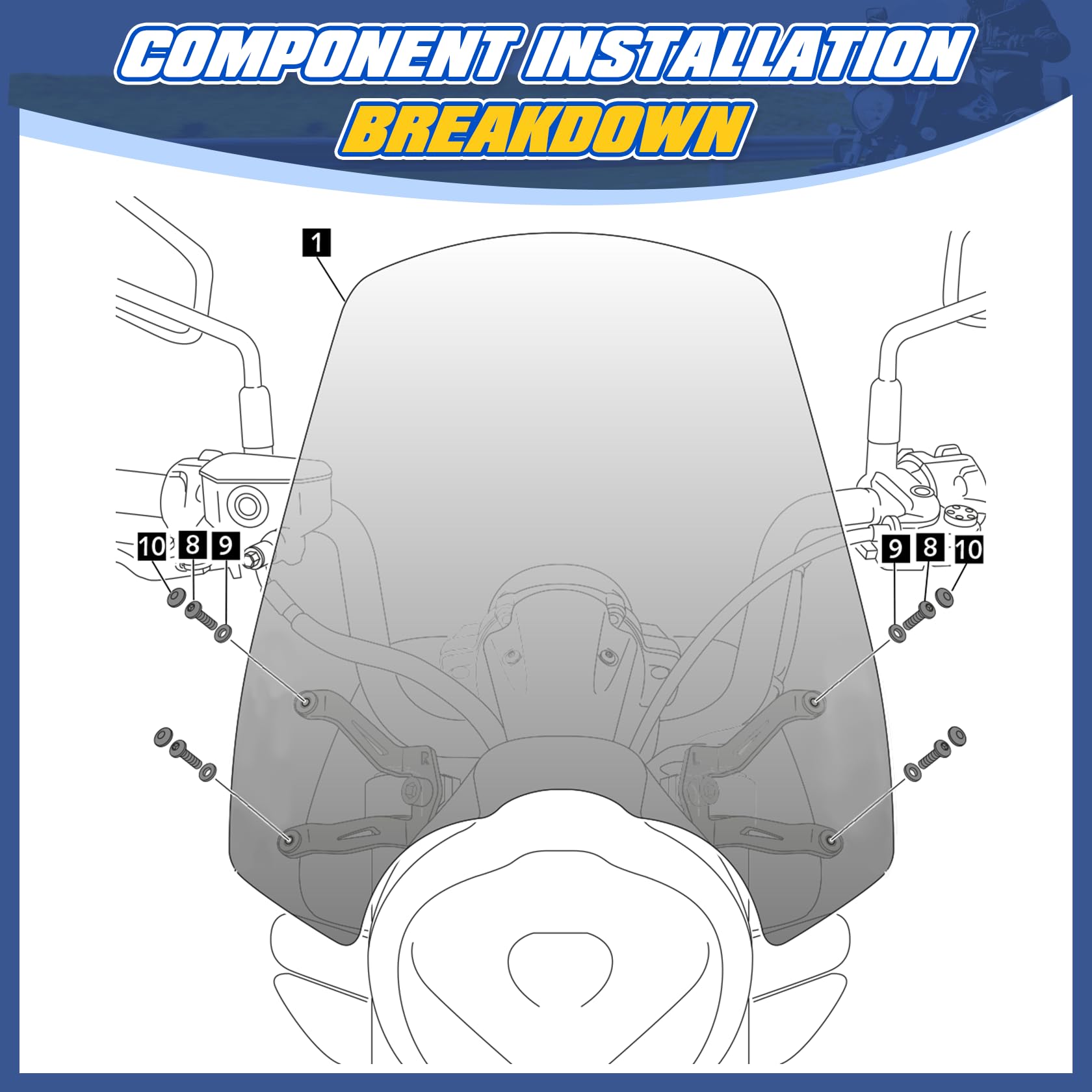 XX eCommerce motocicleta Parabrisas flujo de aire deflector de viento kit de carenado delantero compatible con K-awasaki Vulcan S650 VN650 EN650 S 650 VN EN650 2015-2022 16 17 18 19 20 21(humo ligero)