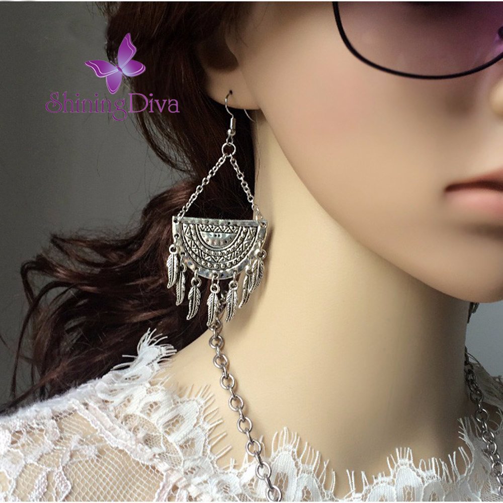 Oxidised Silver Traditional Earrings