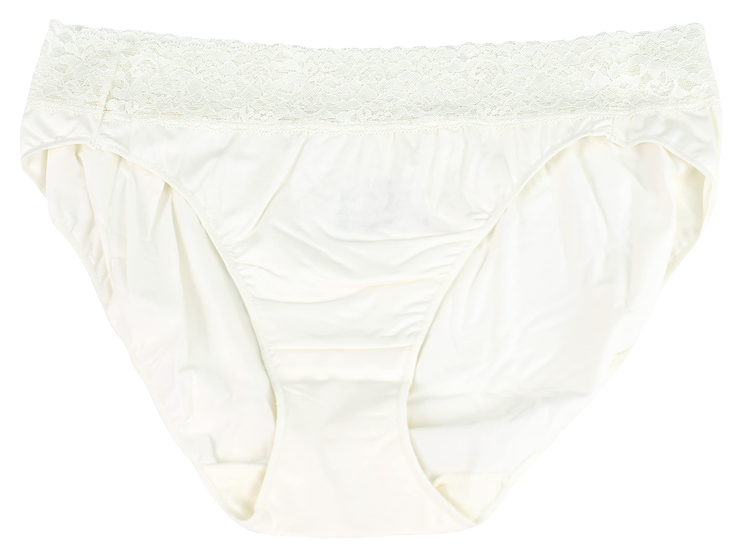Hanes Women's 3-Pack Microfiber Invisible Lace Bikinis Size 9 (Nudes)