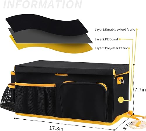 Miniatura 2 de TEFGTER Consola de asiento universal para camión organizador de consola central de vehículo con bandeja portavasos consola de almacenamiento de