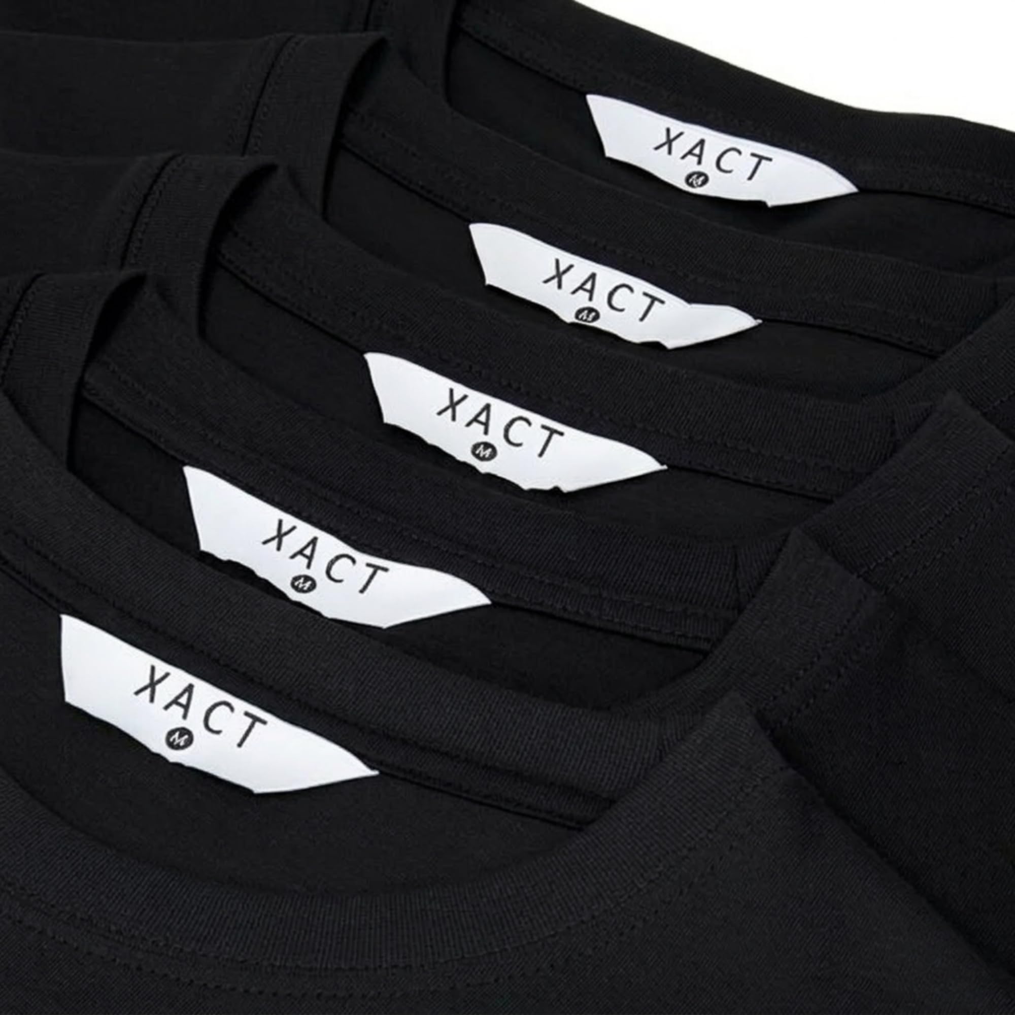 Xact T-Shirt da Uomo, (Pacco da 5), Tinte Unite, Girocollo, 100% Cotone