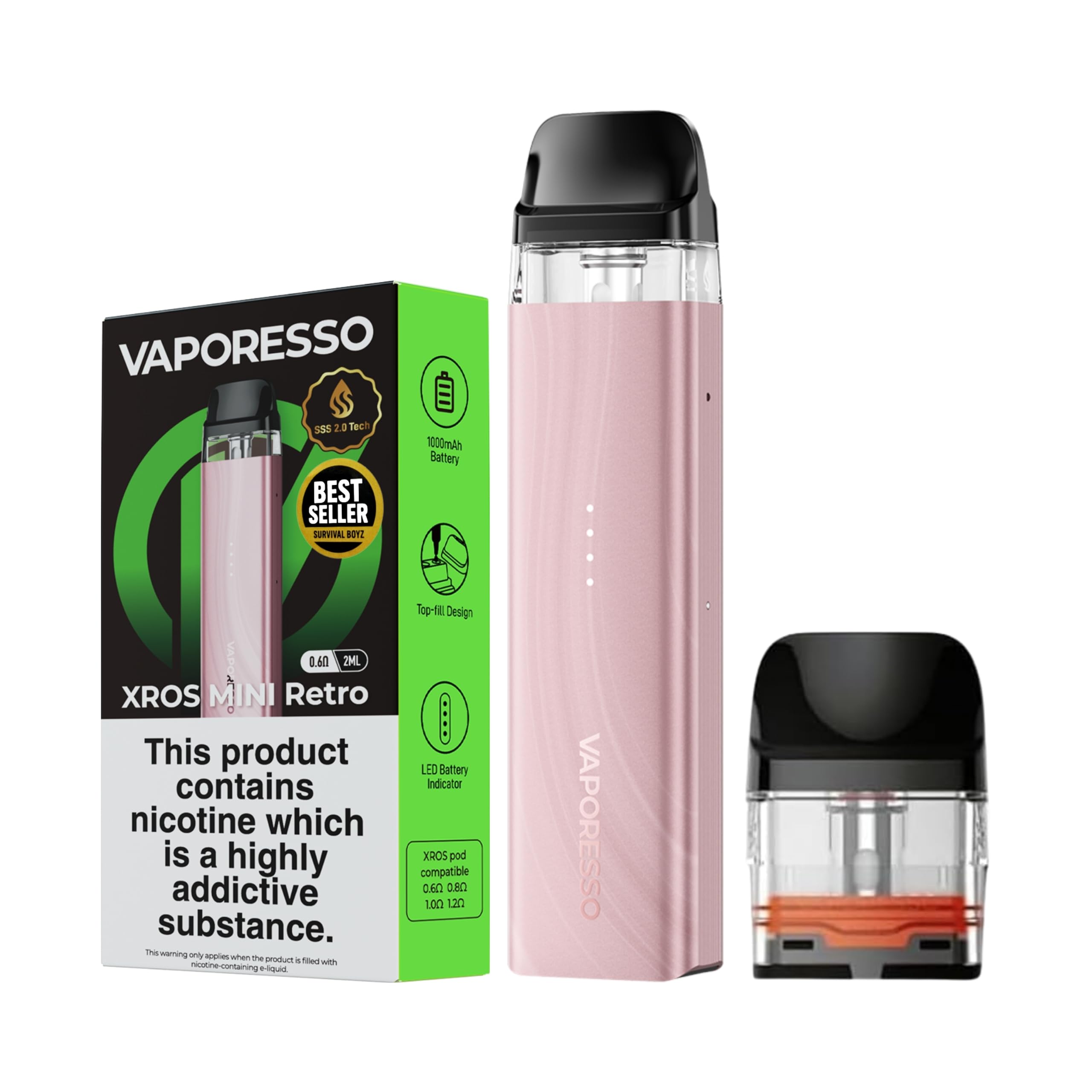 Vaporesso XROS Mini Retro Vape Kit [Baby Pink] - No Nicotine