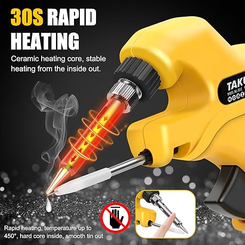 Miniatura 3 de Kit de soldador inalámbrico, pistola de soldadura para batería Dewalt 30W 18V/20V Max, soldador de alimentación automática con calentador de