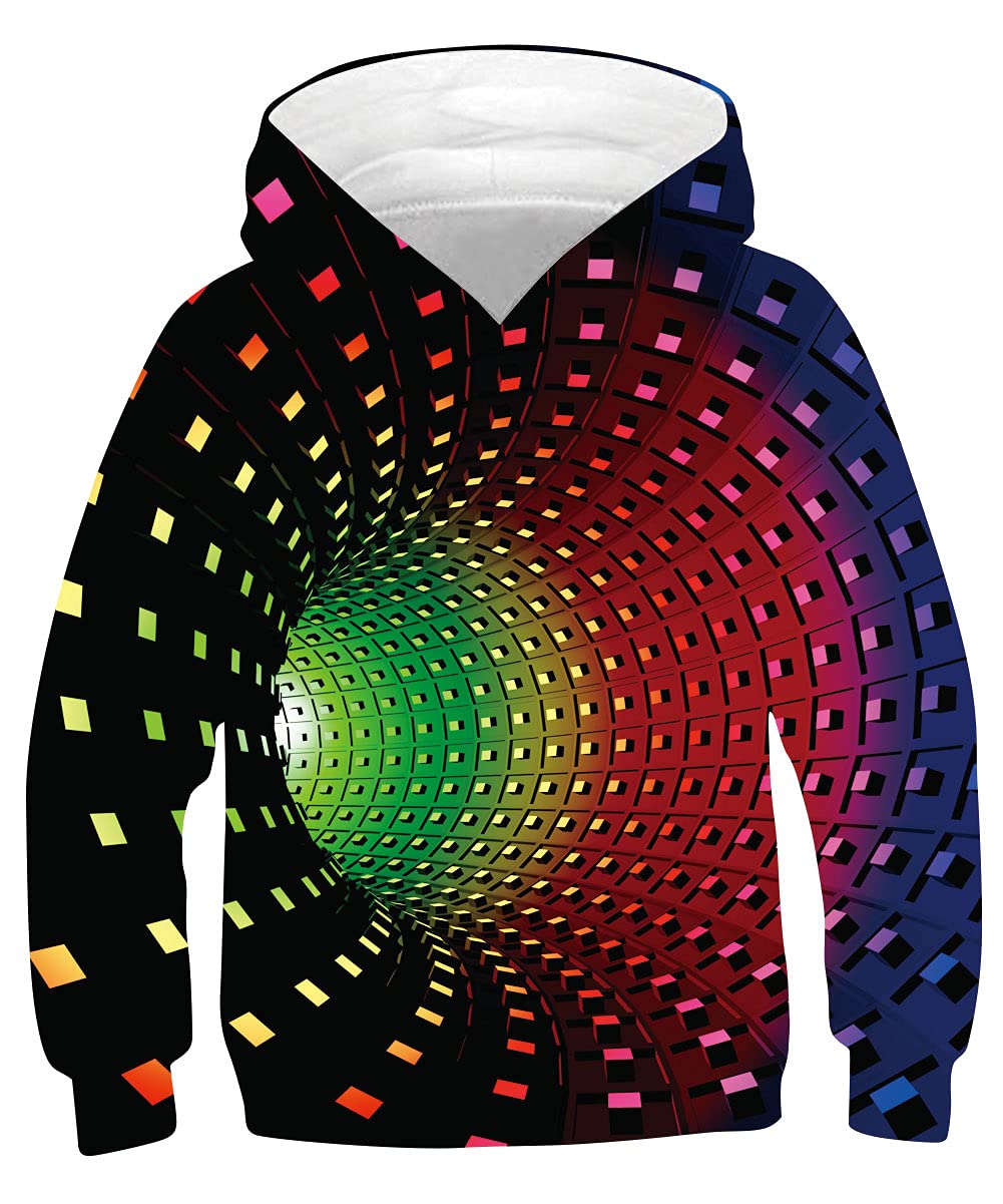 kids4ever Unisex Kinder Hoodie 3D Lustig GedrucKt Kapuzenpullover Langarm Pullover Hoodies Sweatshirt für Jungen Mädchen mit Tasche Alter 6-16