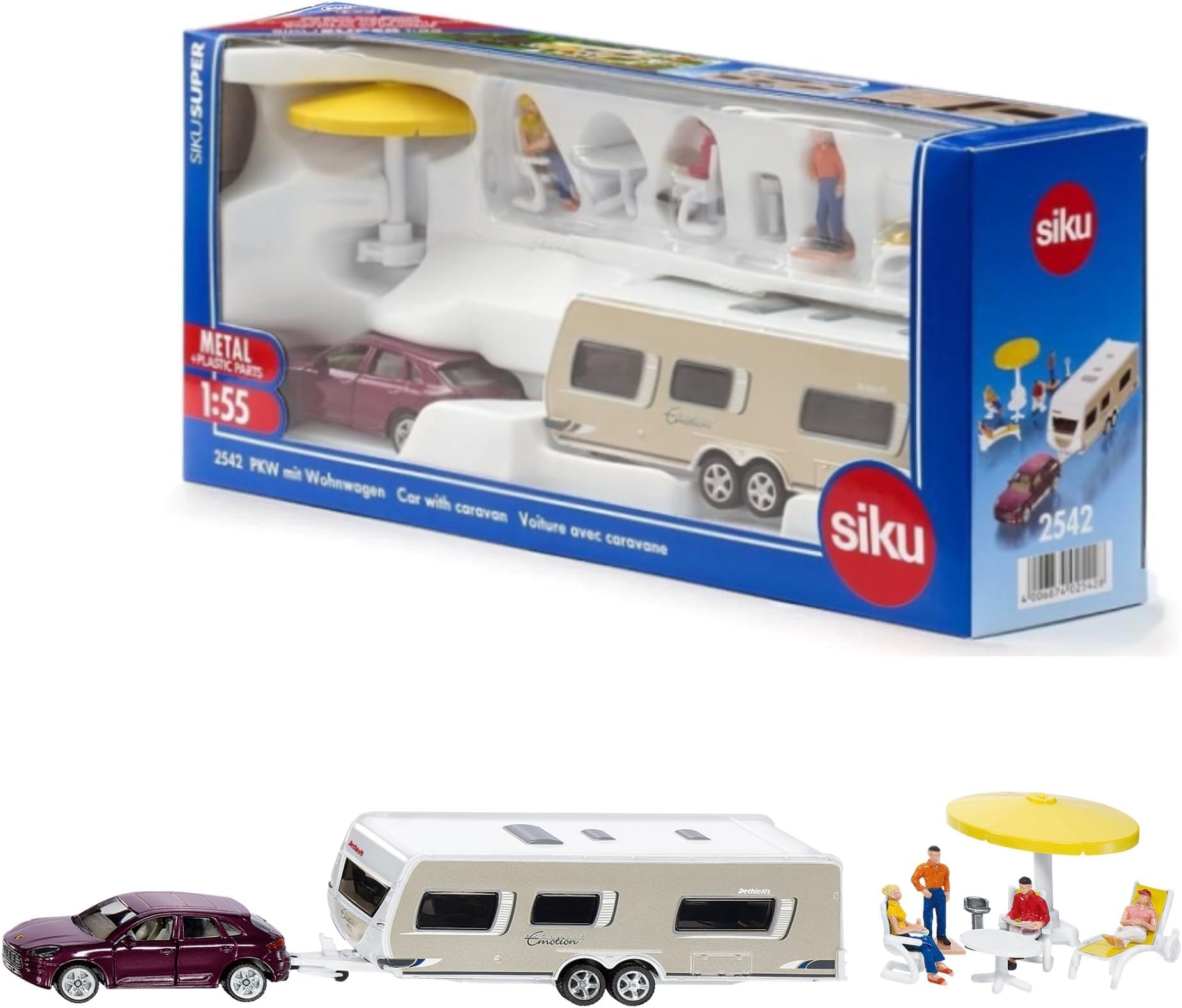 SIKU SK2542 Porsche Macan with Caravan