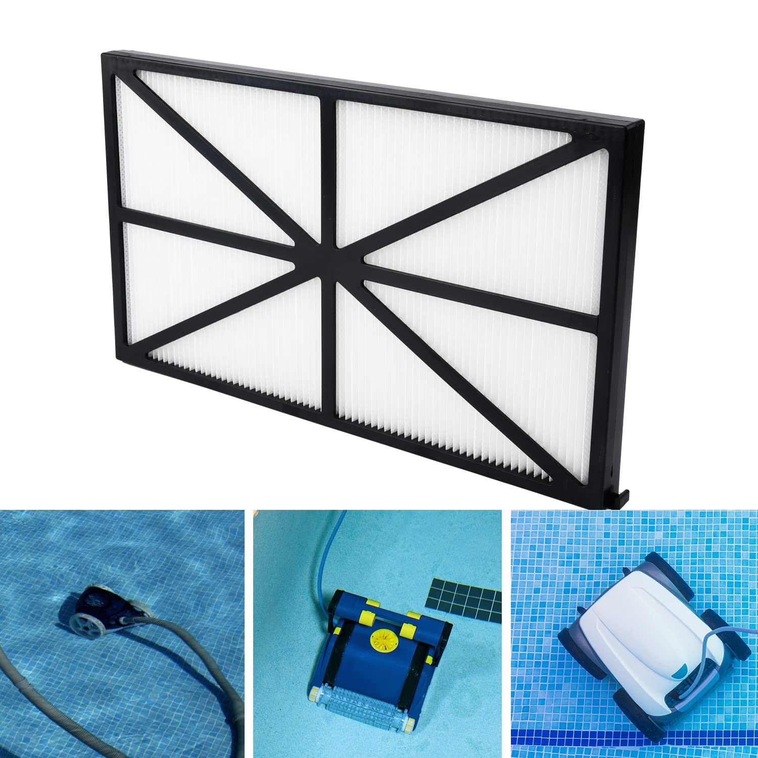 Savita 2 Piezas Limpiador de Piscina, Limpiador de Filtros Piscina Filtros de Limpiador de Piscina Compatible con RCX70101 PAK2 Hayward Tiger Shark Aqua Vac Filtros de Robot Limpiador de Piscina