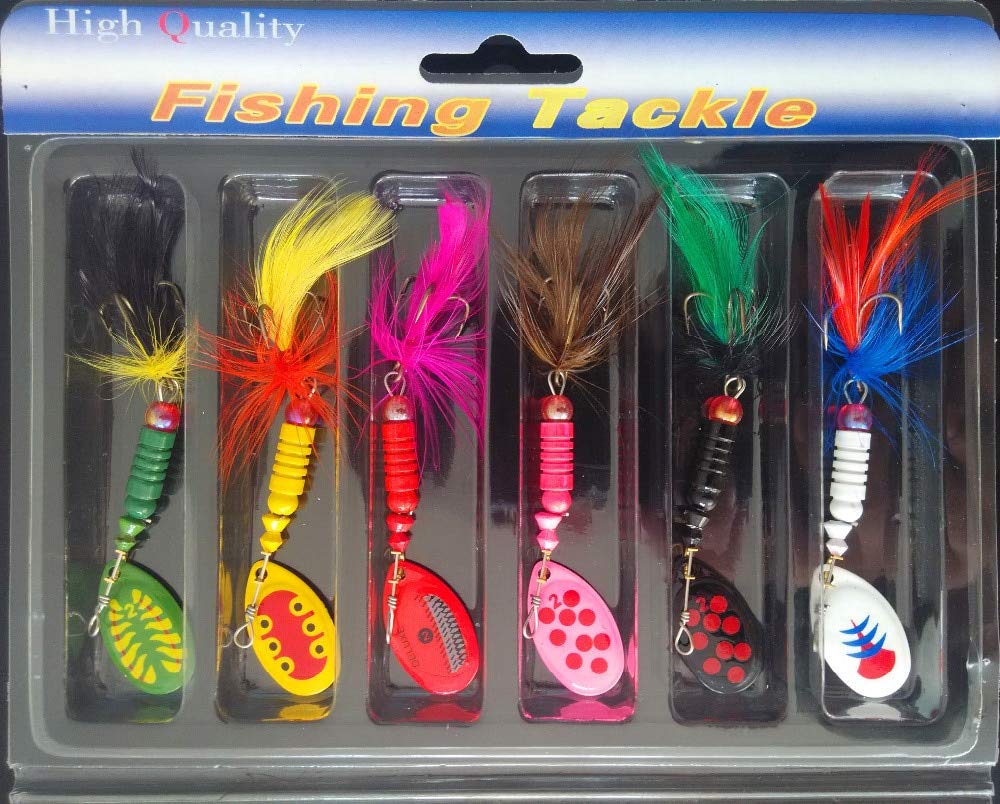 AllBlue Fishing Lure 4.5g Mixed Spinner Bait Metal Lake Lure Kit 6pcs/lot  Artificial Fish Bass Fishing Tackle, Spinners & Spinnerbaits - Amazon Canada