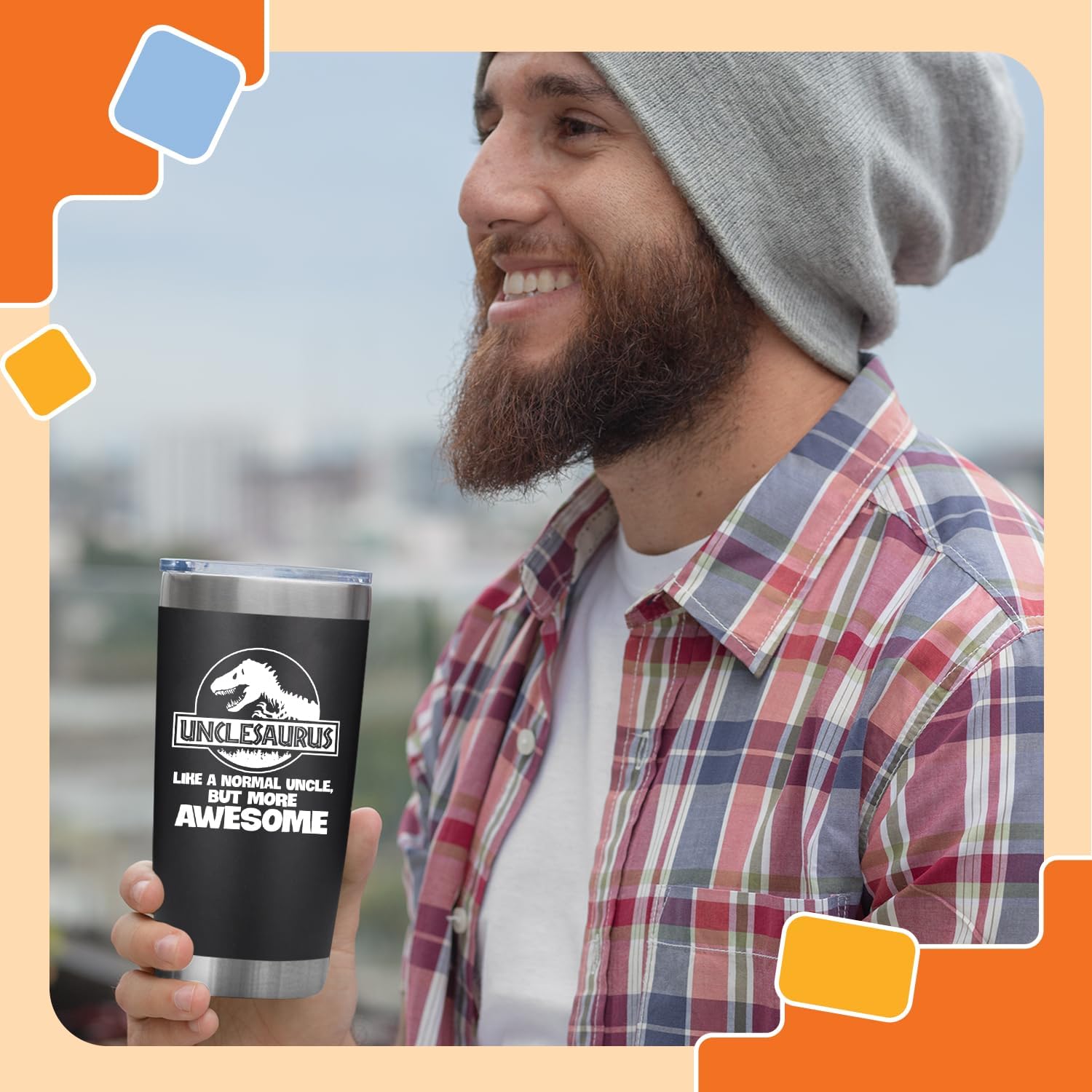 NewEleven Gift For Uncle From Niece, Nephew - Funny Unkie Gift, Uncle Birthday Gifts - Best Present For New Uncles, Funcle, Unky Announcement - 20 Oz Tumbler - Image 5