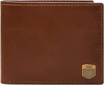 Fossil Mens Hayes Leather Bifold Wallet with Flip ID Window